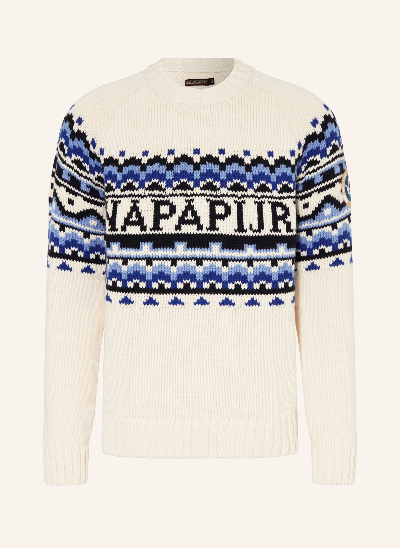 NAPAPIJRI Sweater HORLICK, Color: CREAM/ BLUE (Image 1)