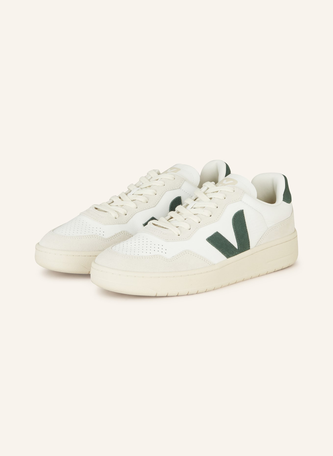 VEJA Sneakers V-90, Color: WHITE/ GREEN (Image 1)