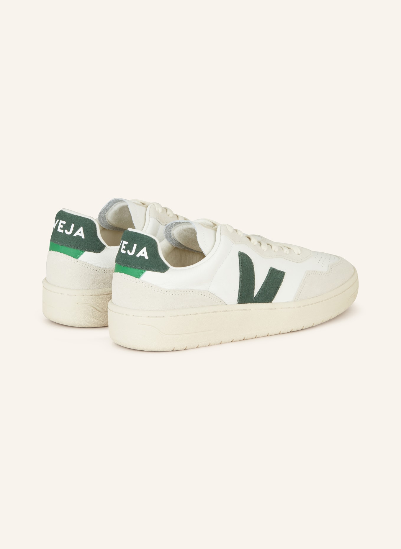 VEJA Sneakers V-90, Color: WHITE/ GREEN (Image 2)