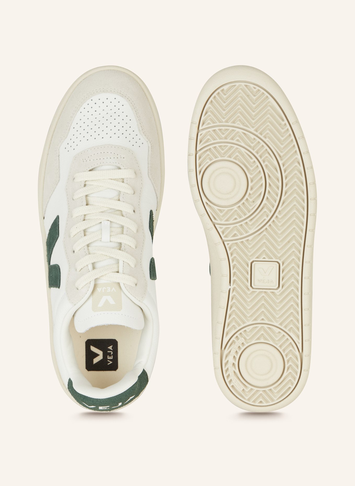 VEJA Sneakers V-90, Color: WHITE/ GREEN (Image 5)