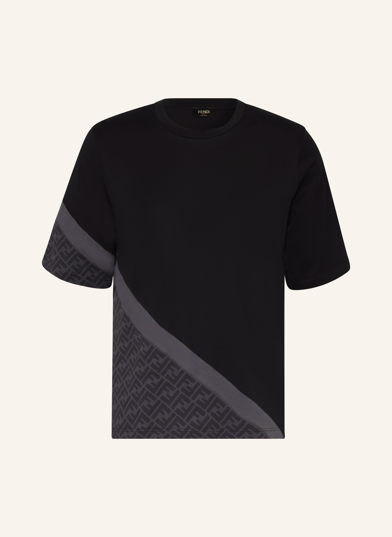 FENDI T-shirt in black/ dark gray
