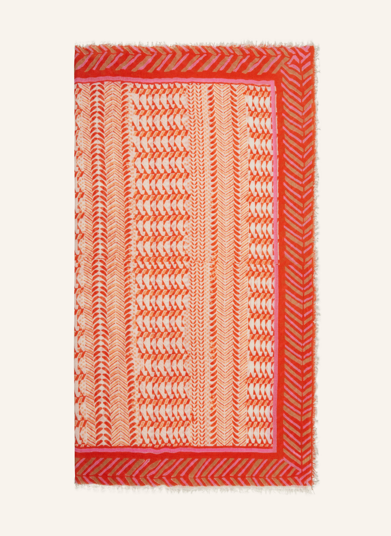 MALA ALISHA Cashmere scarf GITTA, Color: RED/ LIGHT ORANGE (Image 1)