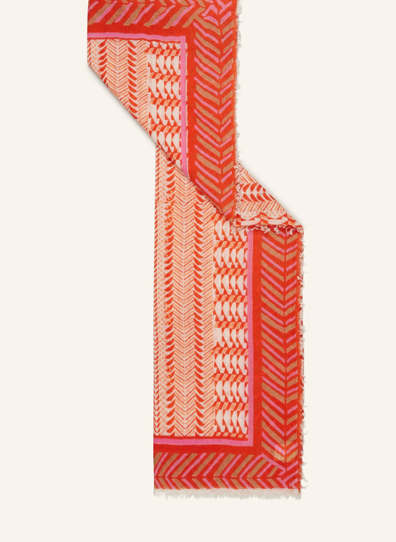 MALA ALISHA Cashmere scarf GITTA, Color: RED/ LIGHT ORANGE (Image 2)