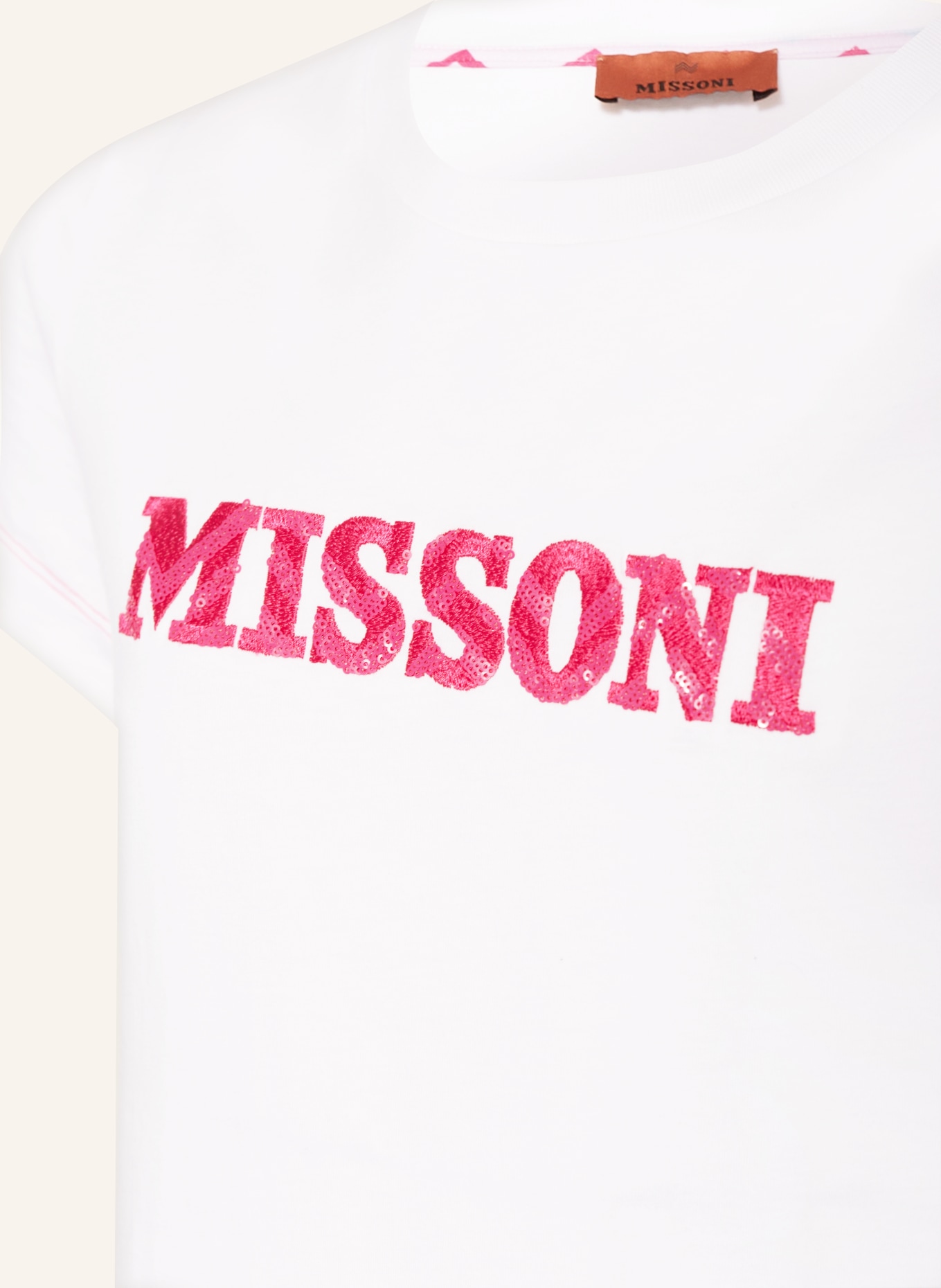 MISSONI T-Shirt mit Pailletten, Farbe: WEISS (Bild 3)