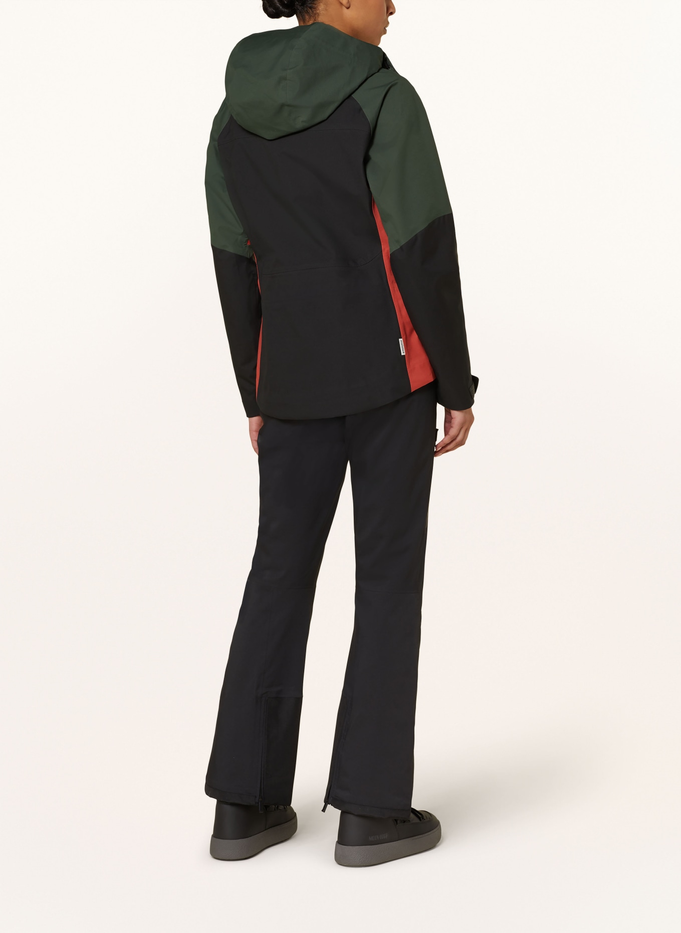 maloja Hardshell ski jacket EISKOGELM., Color: BLACK/ DARK GREEN/ DARK ORANGE (Image 3)