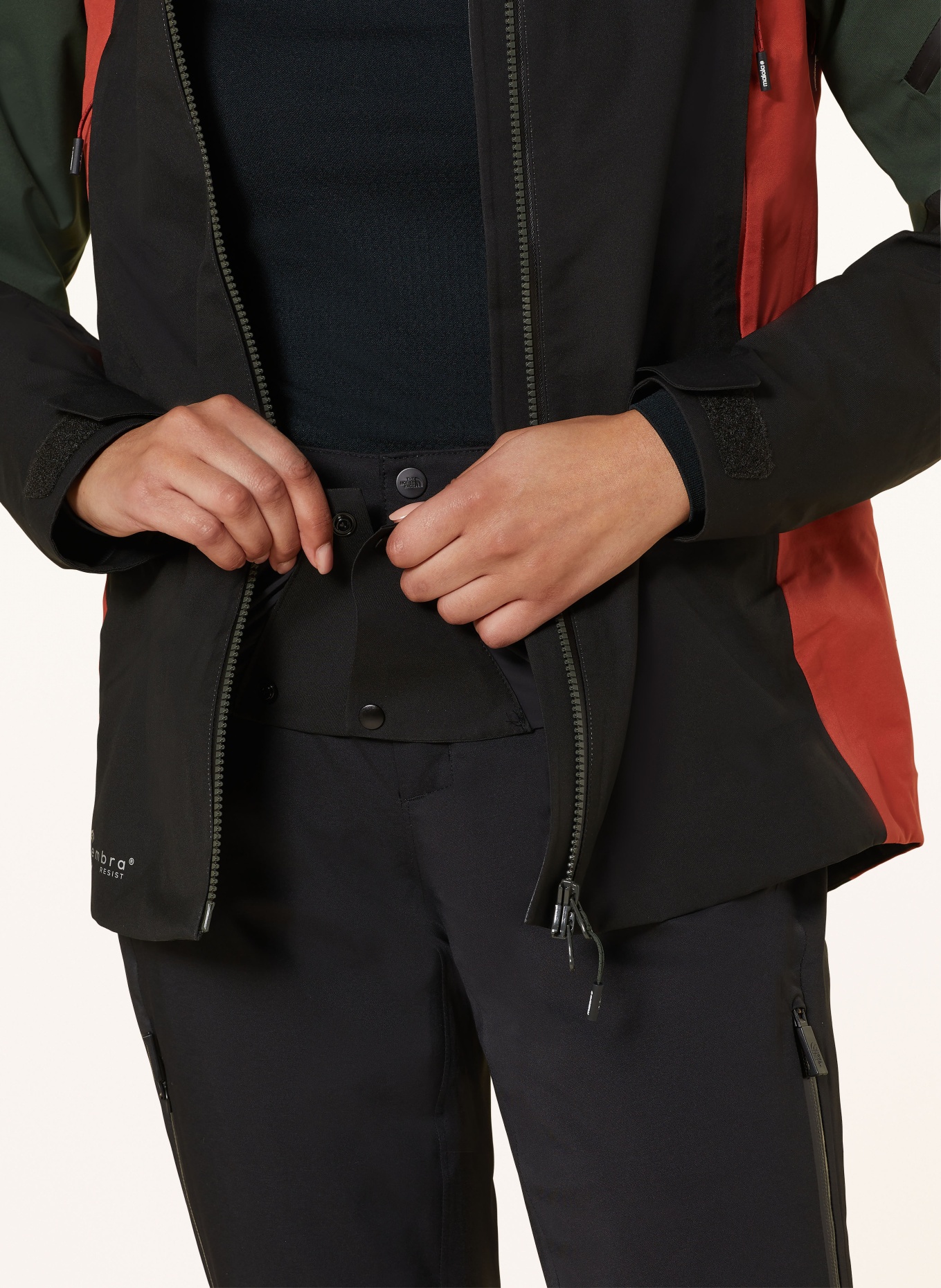 maloja Hardshell ski jacket EISKOGELM., Color: BLACK/ DARK GREEN/ DARK ORANGE (Image 6)