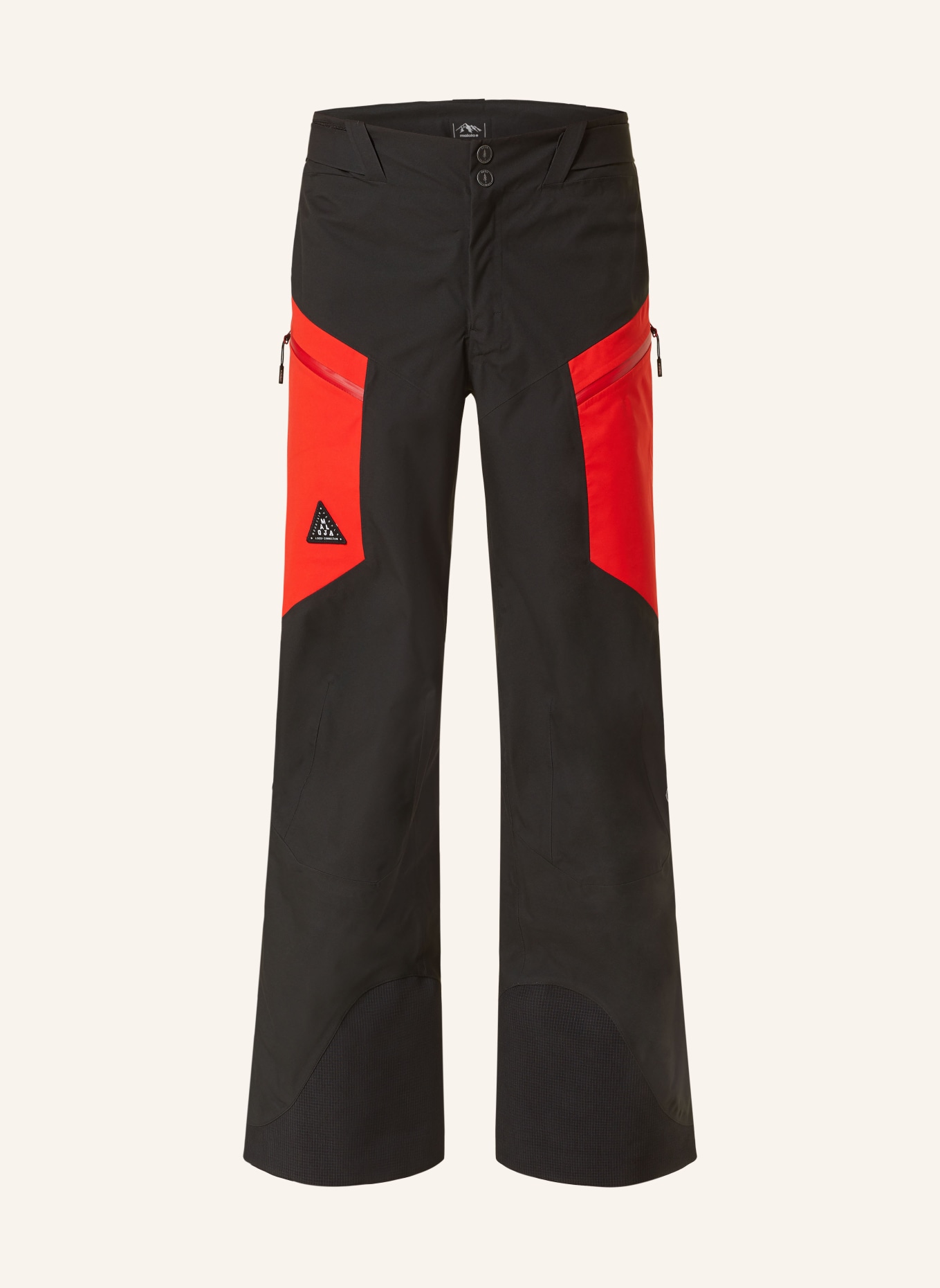 maloja Hardshell ski pants TRETM., Color: BLACK/ RED (Image 1)
