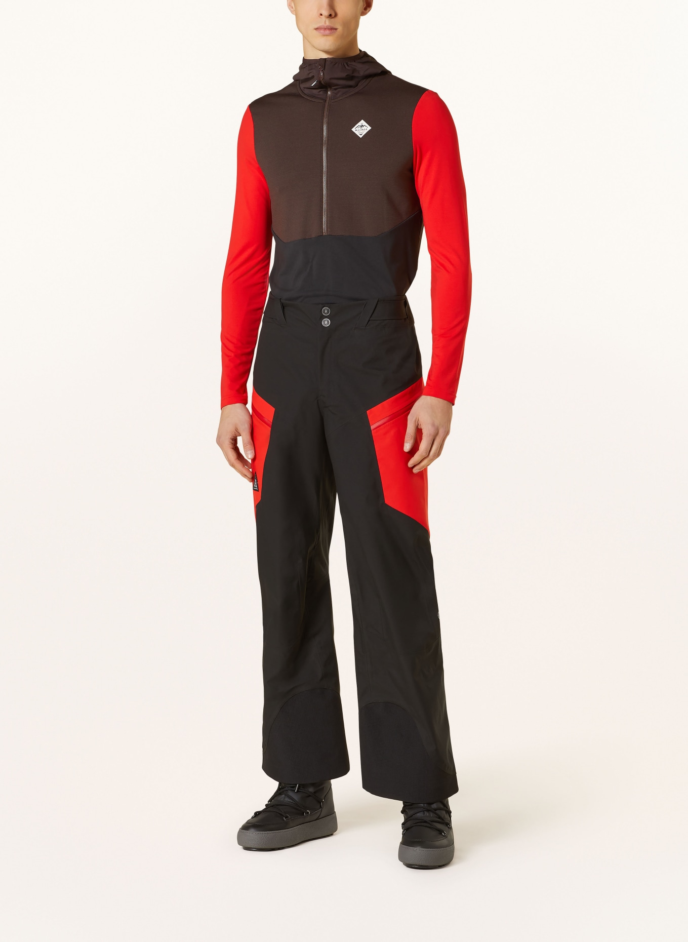 maloja Hardshell ski pants TRETM., Color: BLACK/ RED (Image 2)