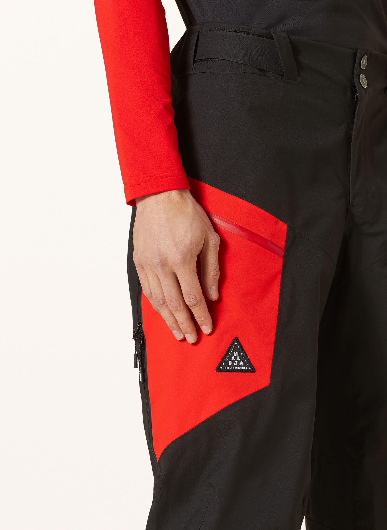maloja Hardshell ski pants TRETM., Color: BLACK/ RED (Image 5)