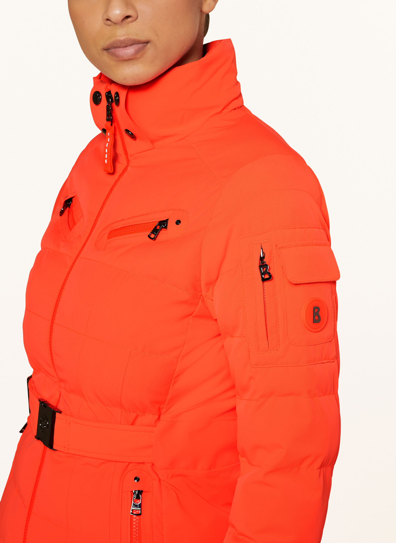 Ladies orange ski jacket top