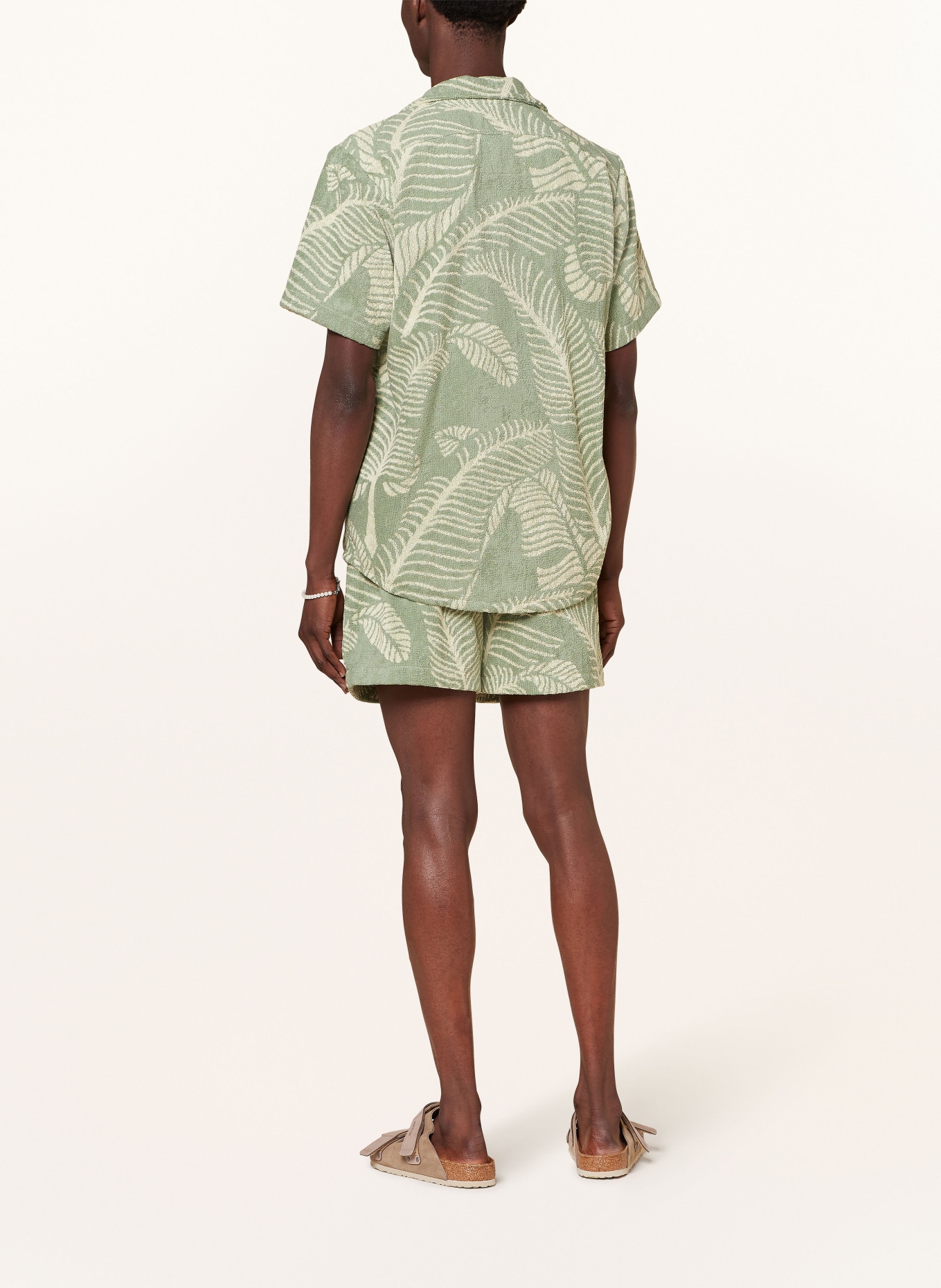 OAS Terry cloth shorts BANANA LEAF, Color: LIGHT GREEN/ CREAM (Image 3)