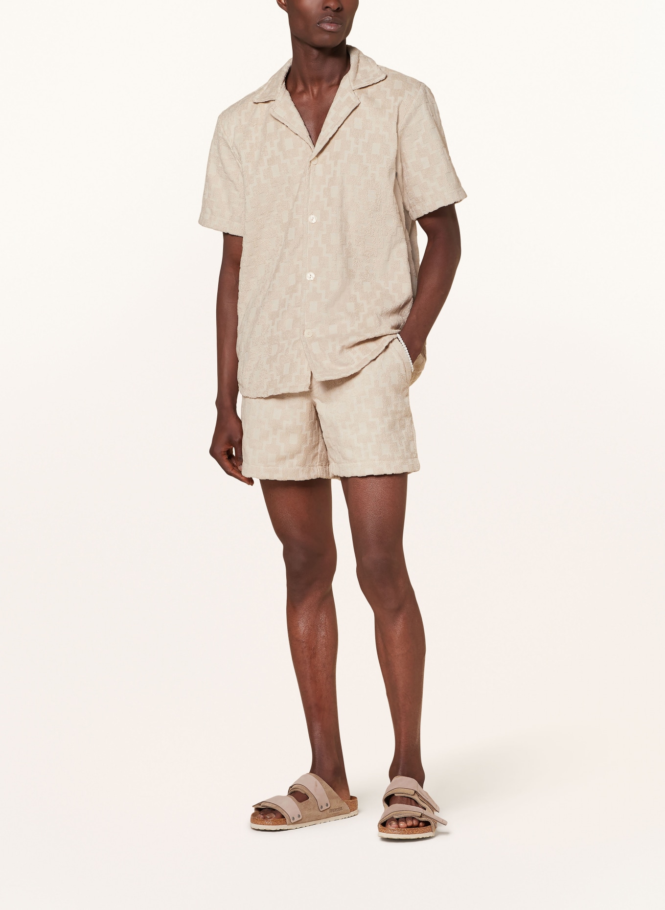 OAS Resorthemd Comfort Fit aus Frottee, Farbe: HELLBRAUN (Bild 2)
