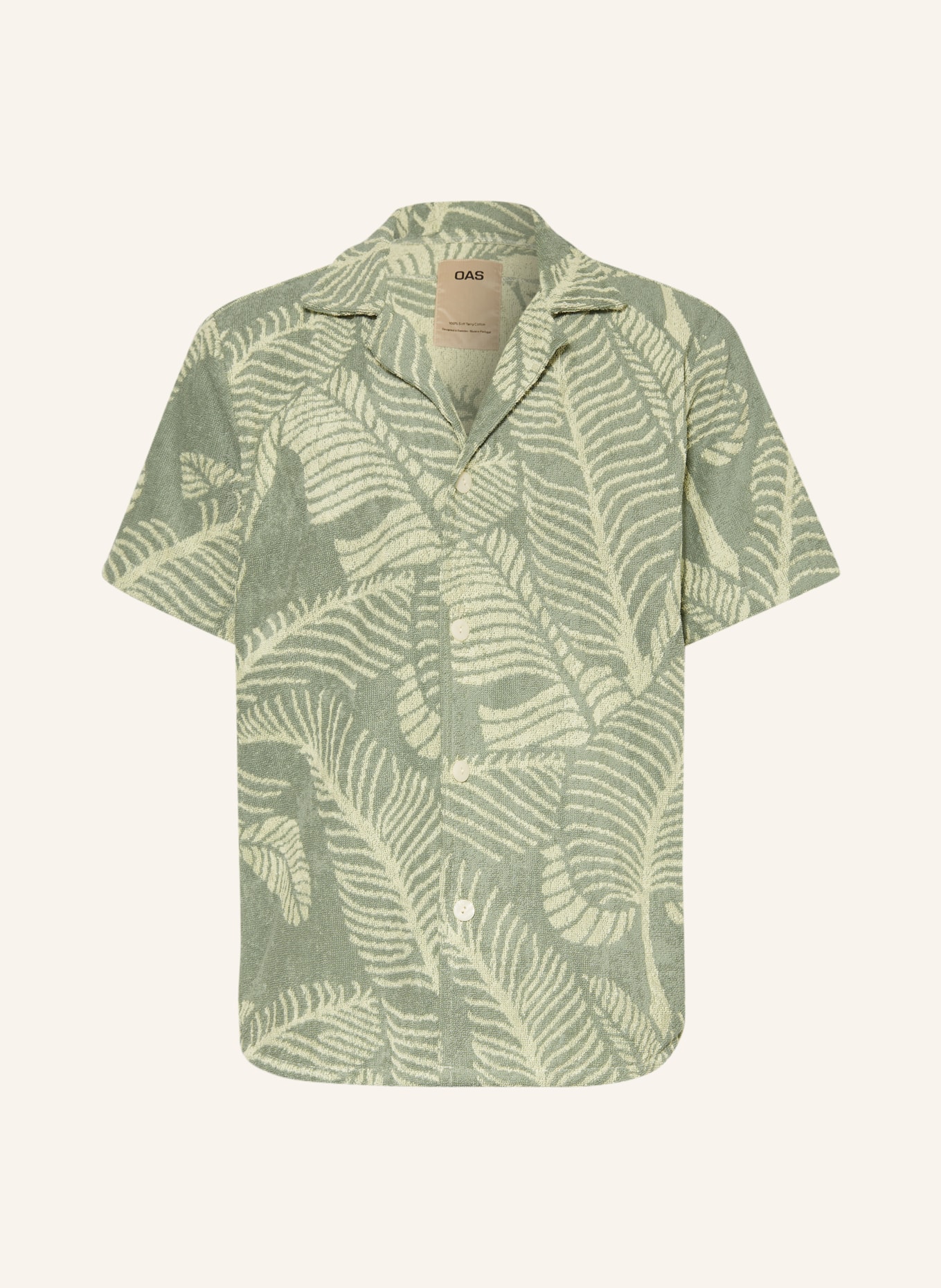OAS Resort shirt comfort fit in terry cloth, Color: GREEN/ LIGHT GREEN (Image 1)