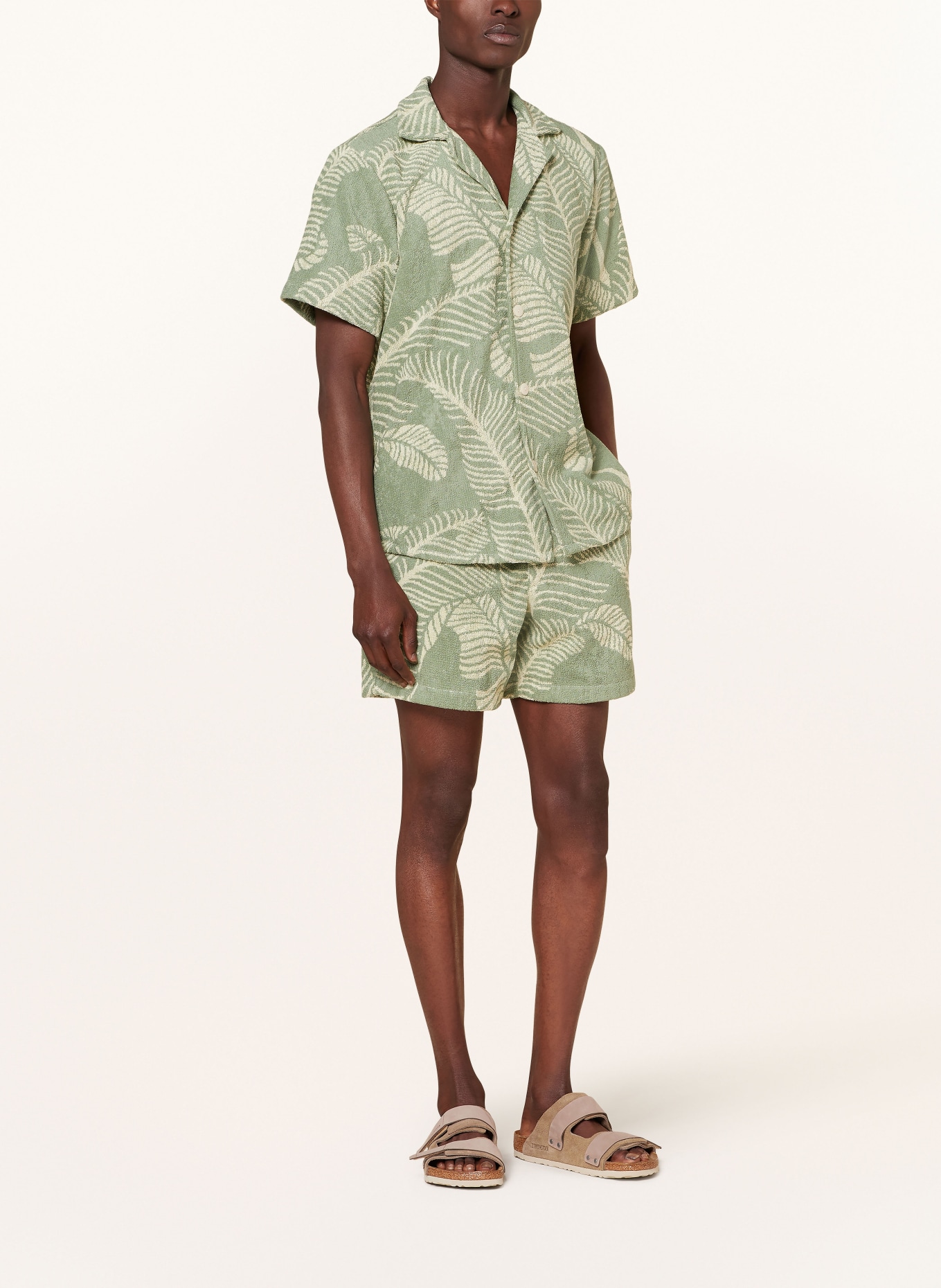 OAS Resort shirt comfort fit in terry cloth, Color: GREEN/ LIGHT GREEN (Image 2)
