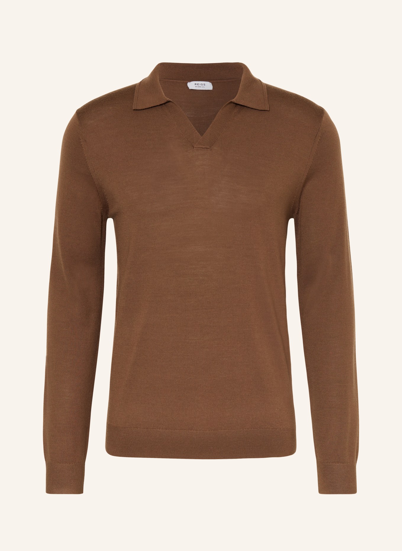 REISS Knitted polo shirt MILBURN slim fit, Color: BROWN (Image 1)