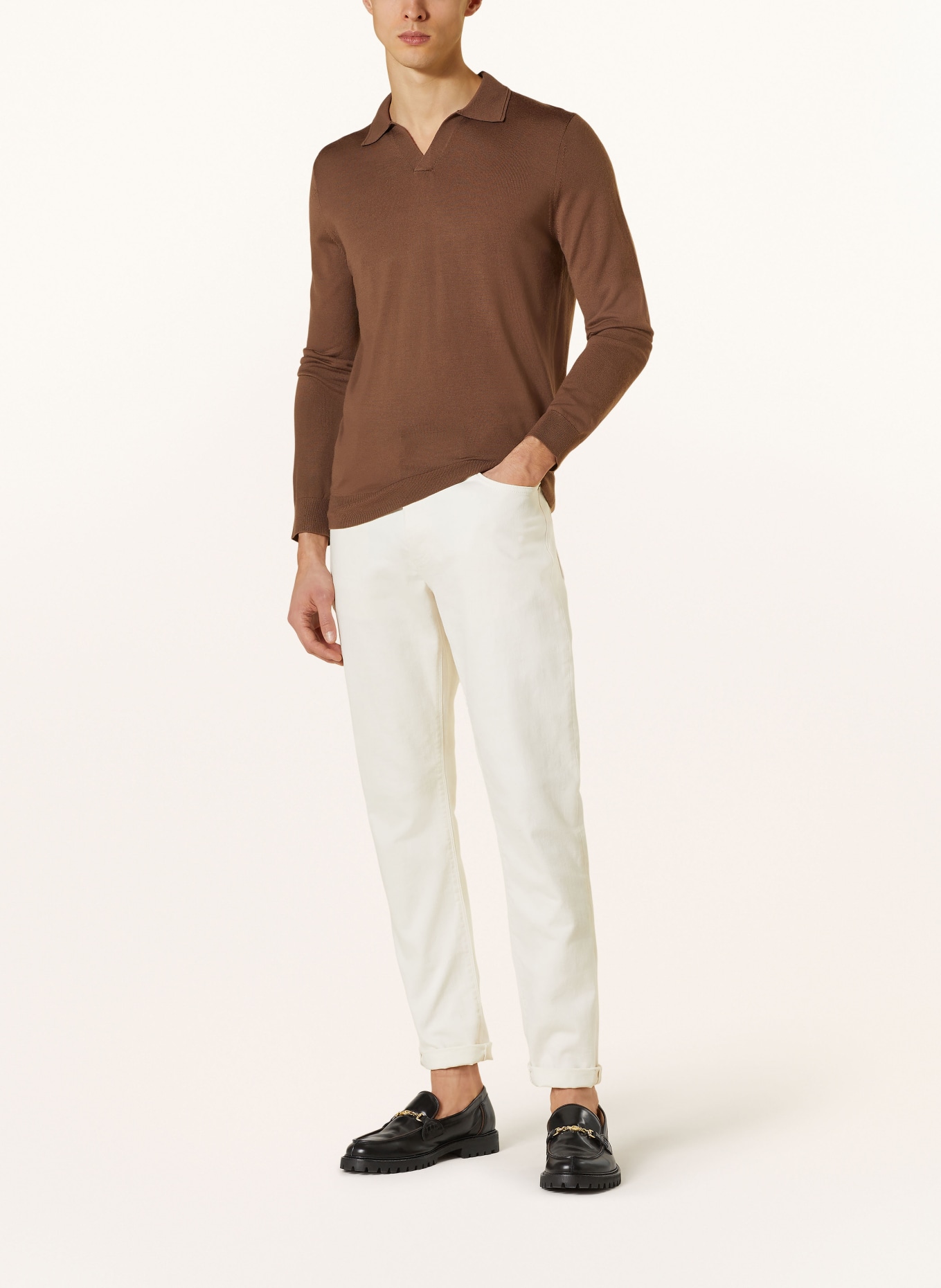 REISS Knitted polo shirt MILBURN slim fit, Color: BROWN (Image 2)