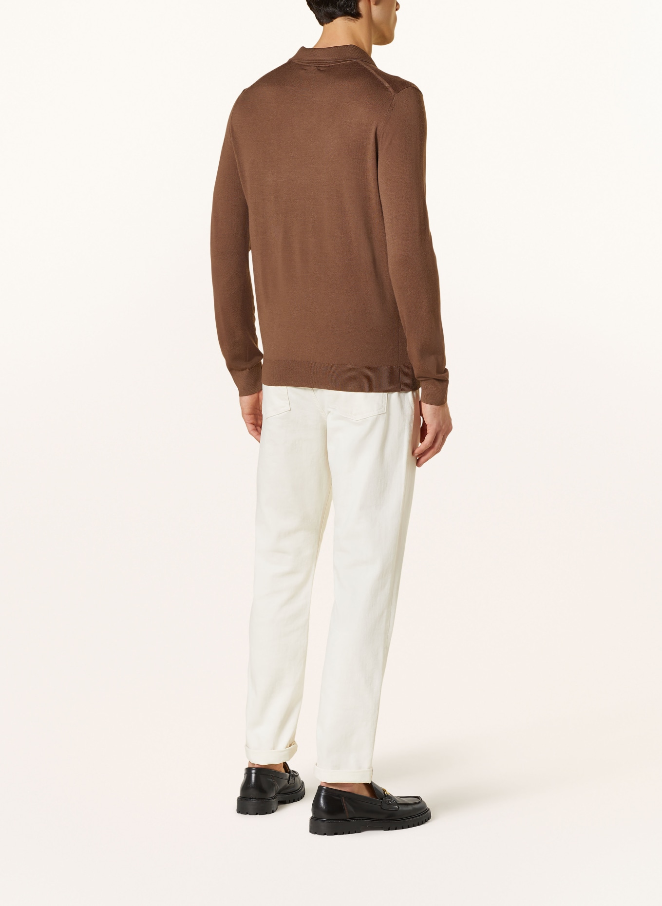 REISS Knitted polo shirt MILBURN slim fit, Color: BROWN (Image 3)
