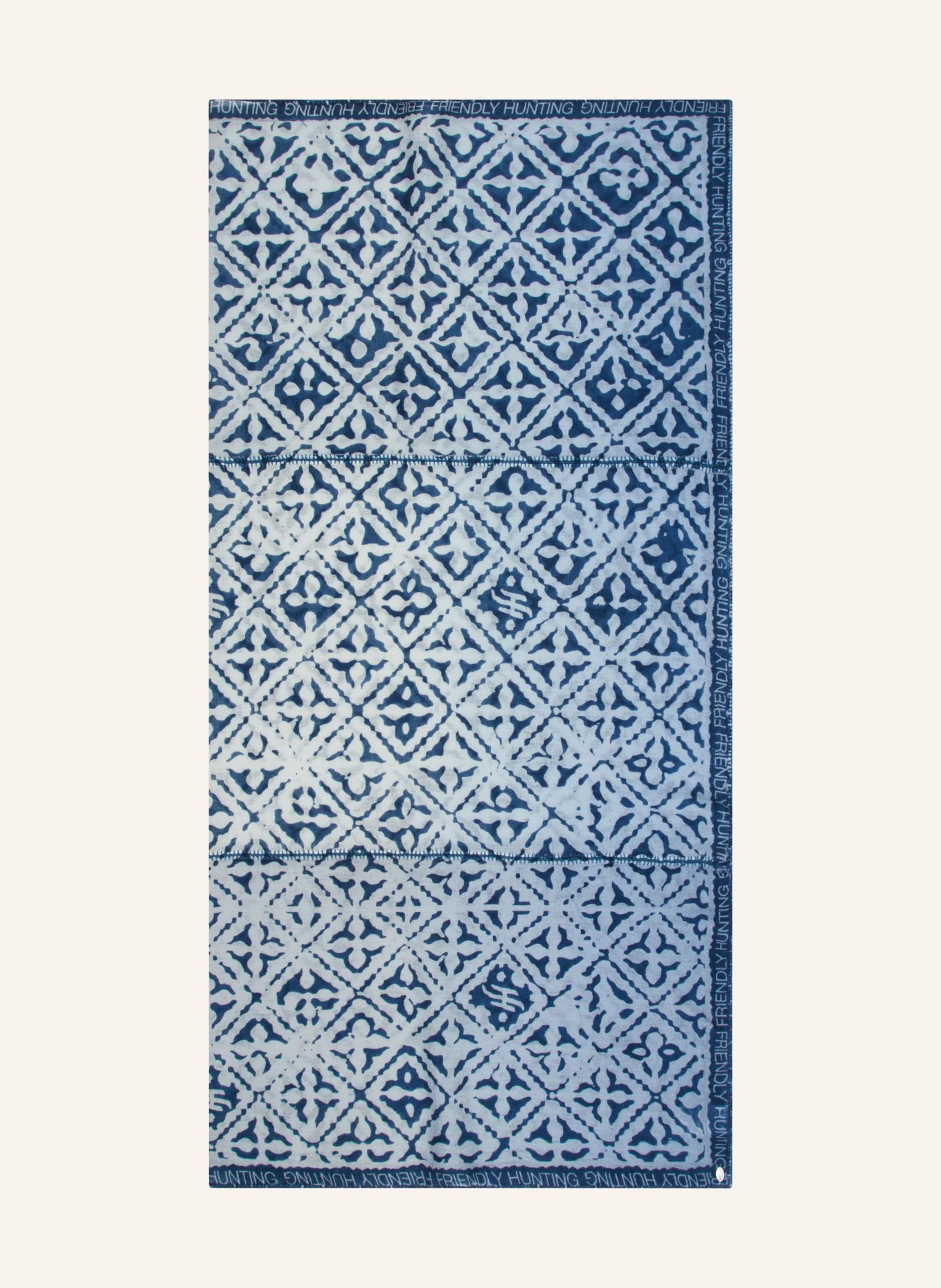 friendly hunting Cashmere scarf EYES OF MARAKESH: LIGHT BLUE / BLUE