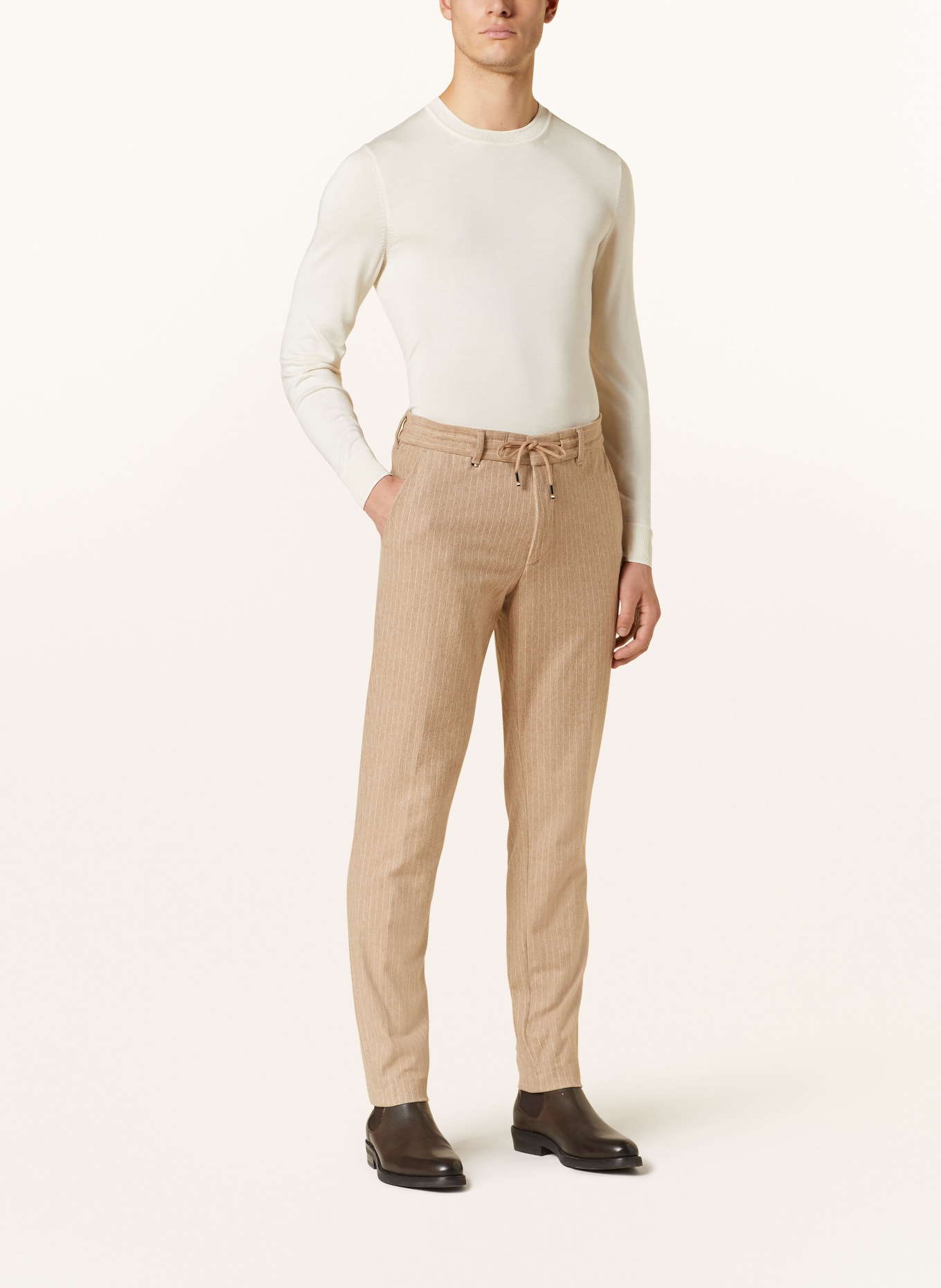BOSS Suit trousers C-GENIUS slim fit, Color: LIGHT BROWN/ CREAM (Image 3)