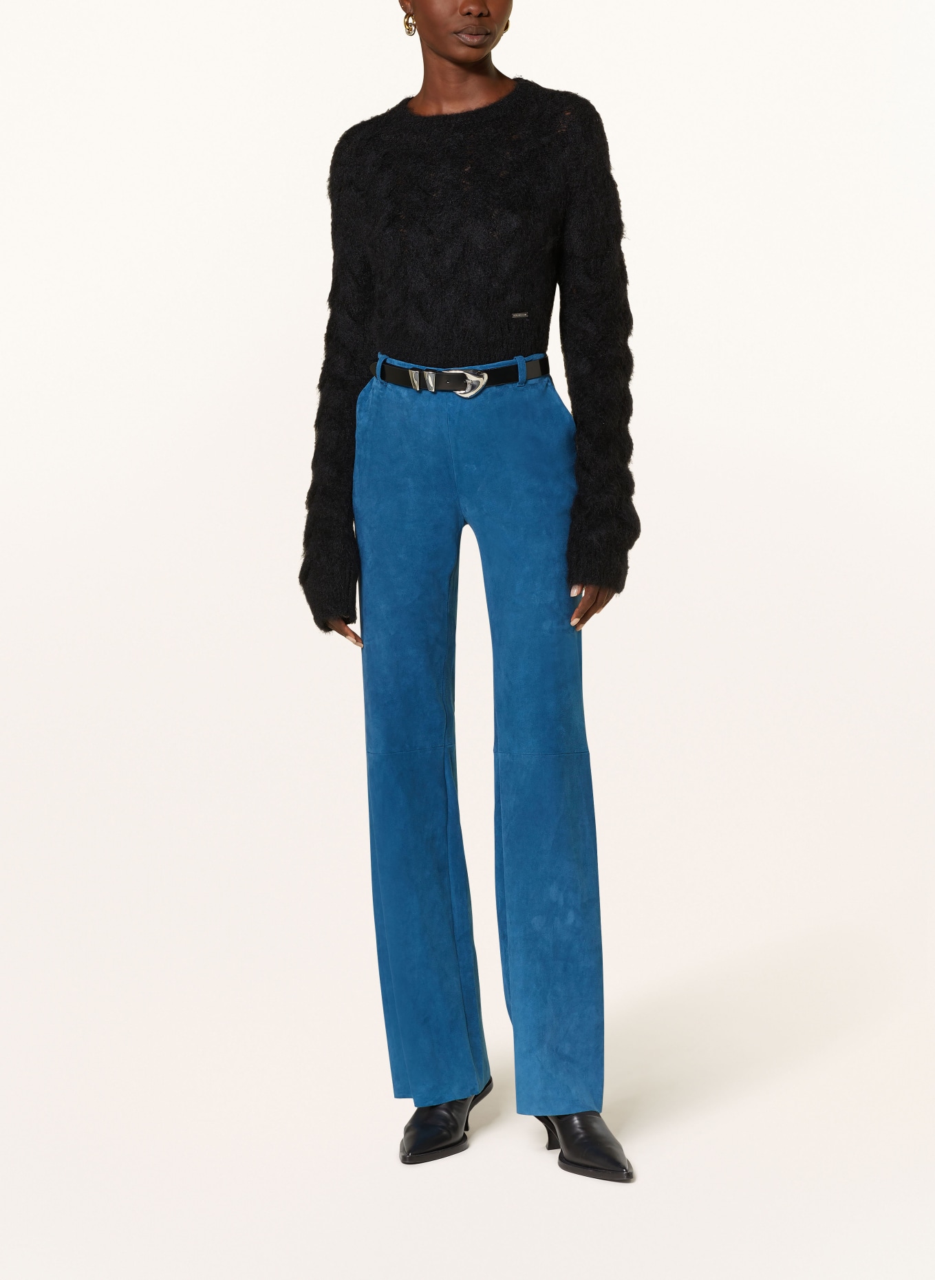 STOULS Leather pants OSWALD, Color: BLUE (Image 2)