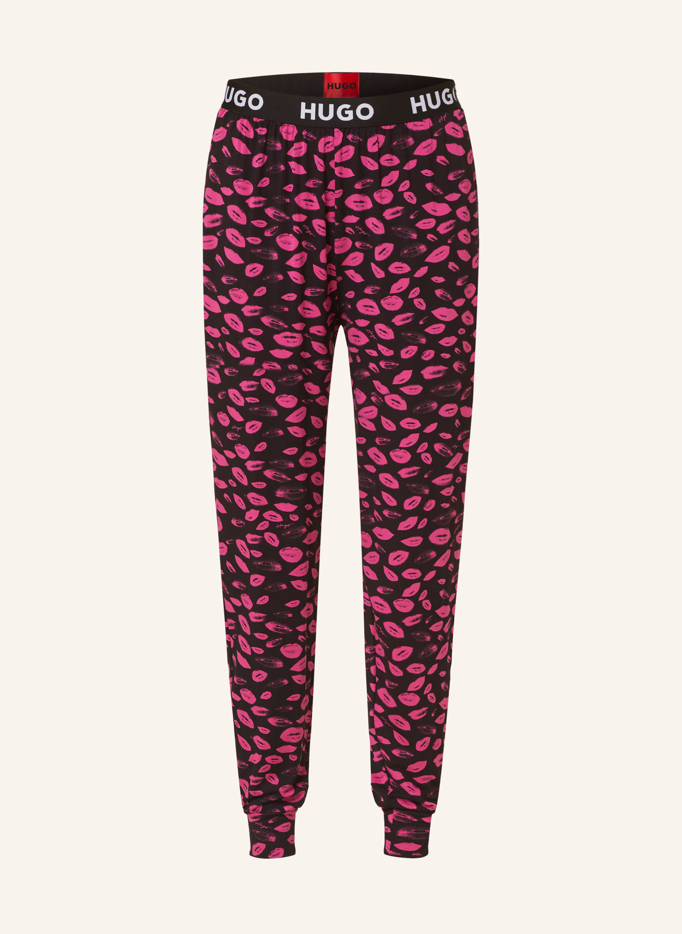 HUGO Pajama pants UNITE, Color: BLACK/ PINK (Image 1)