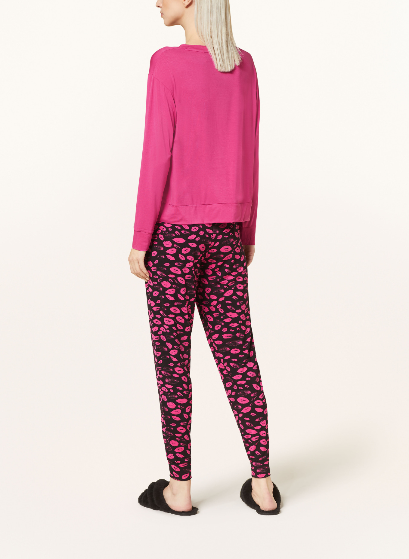 HUGO Pajama pants UNITE, Color: BLACK/ PINK (Image 3)