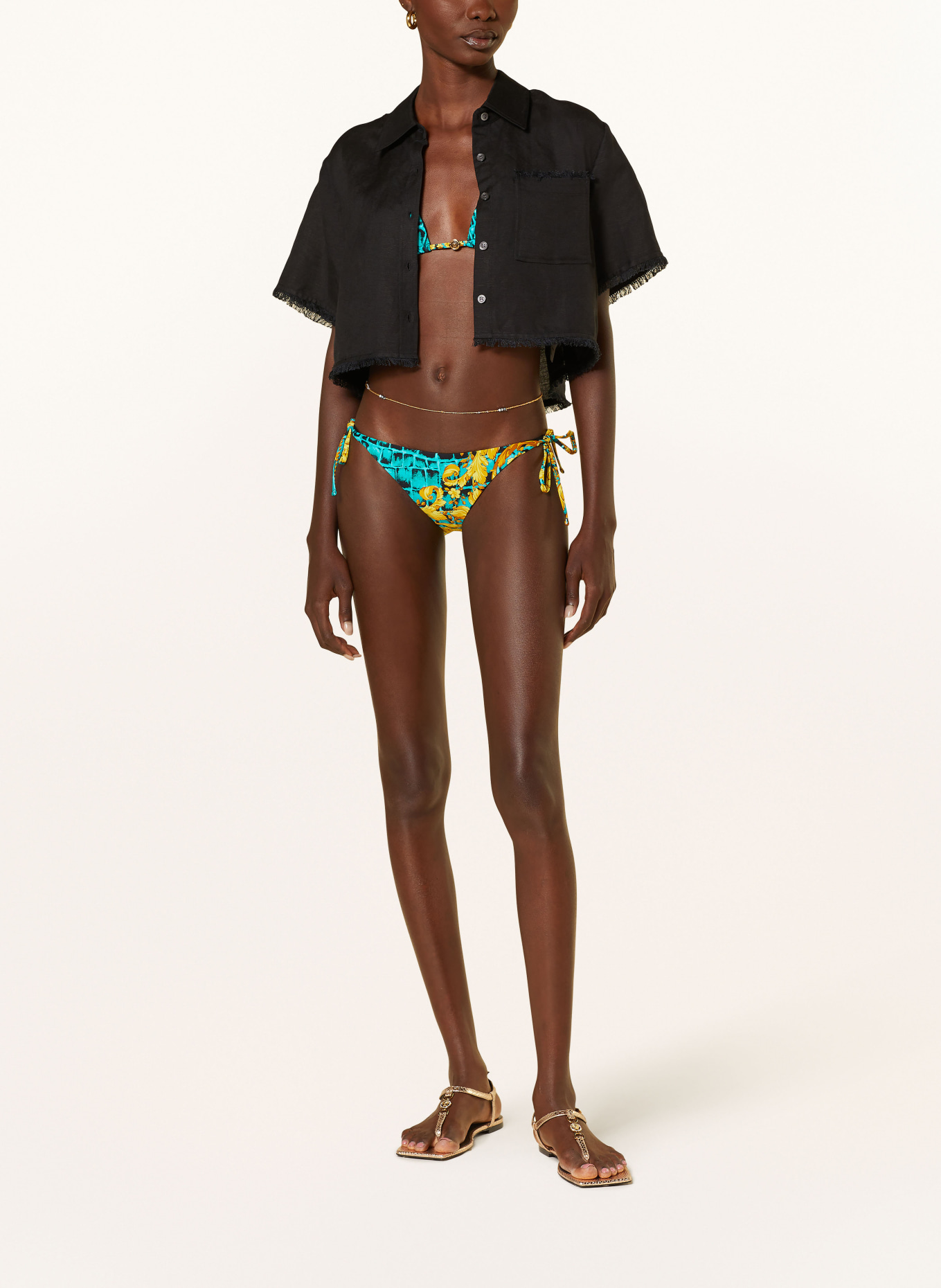 VERSACE Triangle bikini bottoms, Color: YELLOW/ TURQUOISE/ BLACK (Image 2)