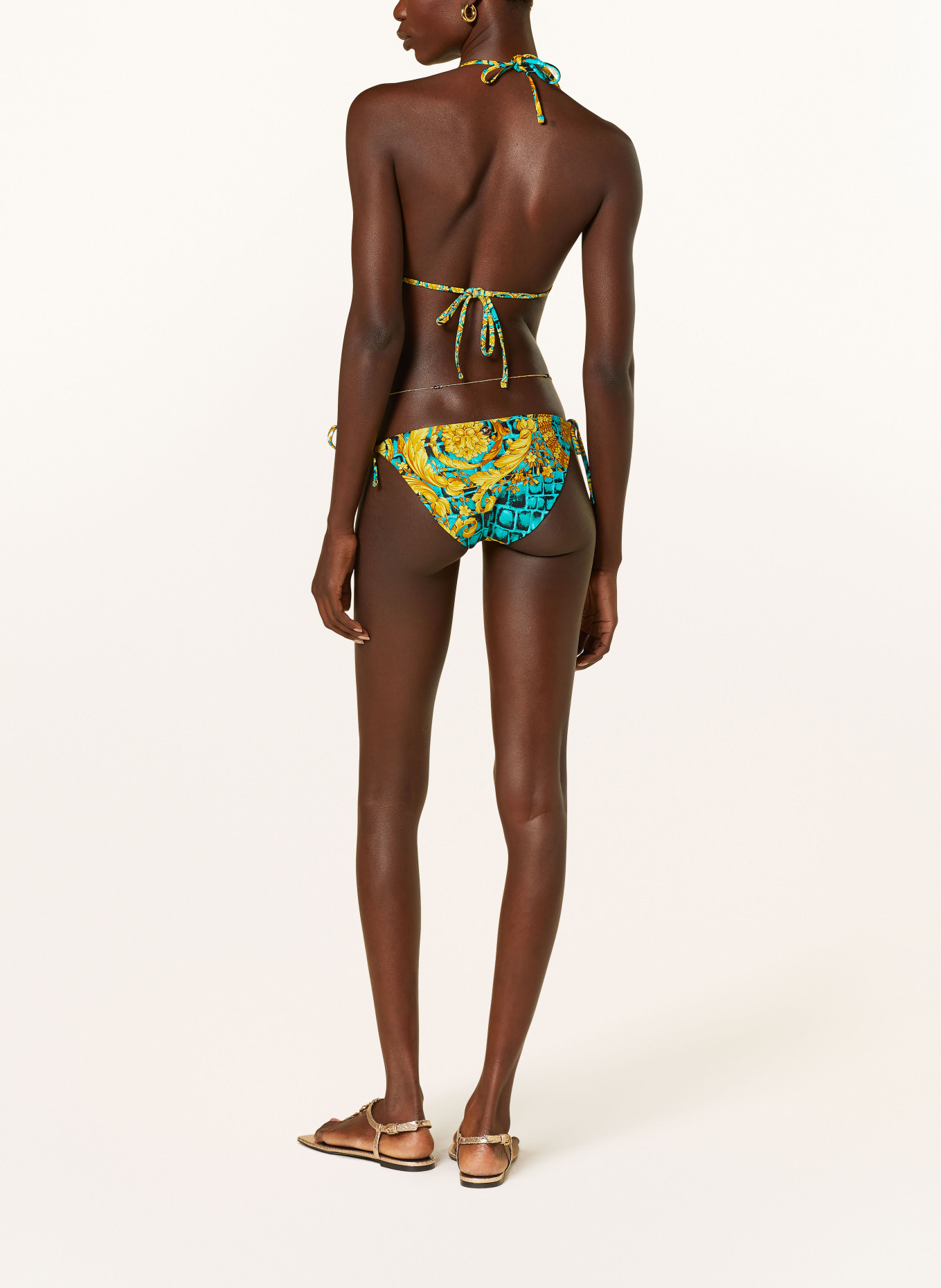 VERSACE Triangle bikini top, Color: TURQUOISE/ YELLOW/ BLACK (Image 3)
