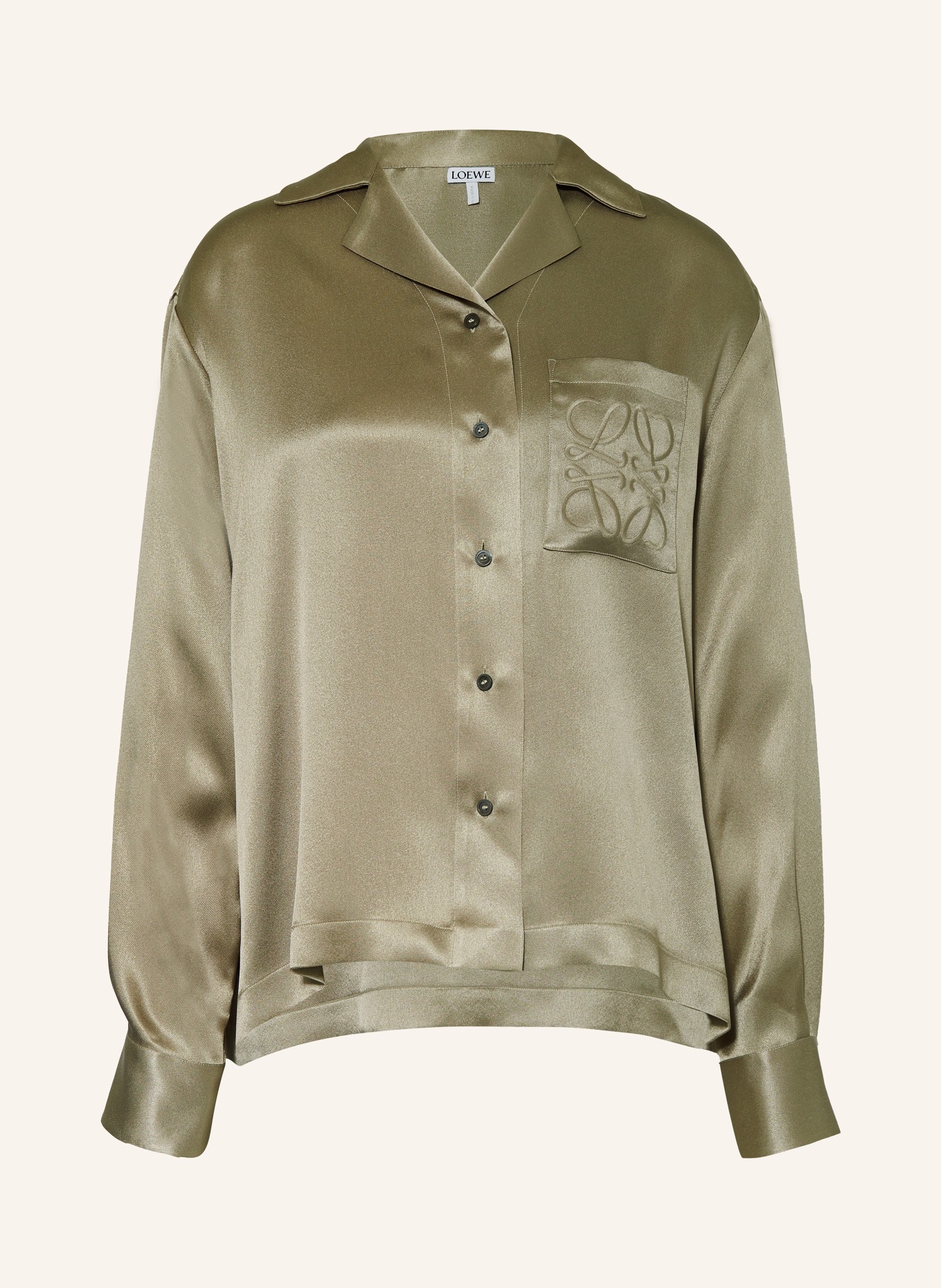 LOEWE Shirt blouse ANAGRAM in silk, Color: GREEN (Image 1)