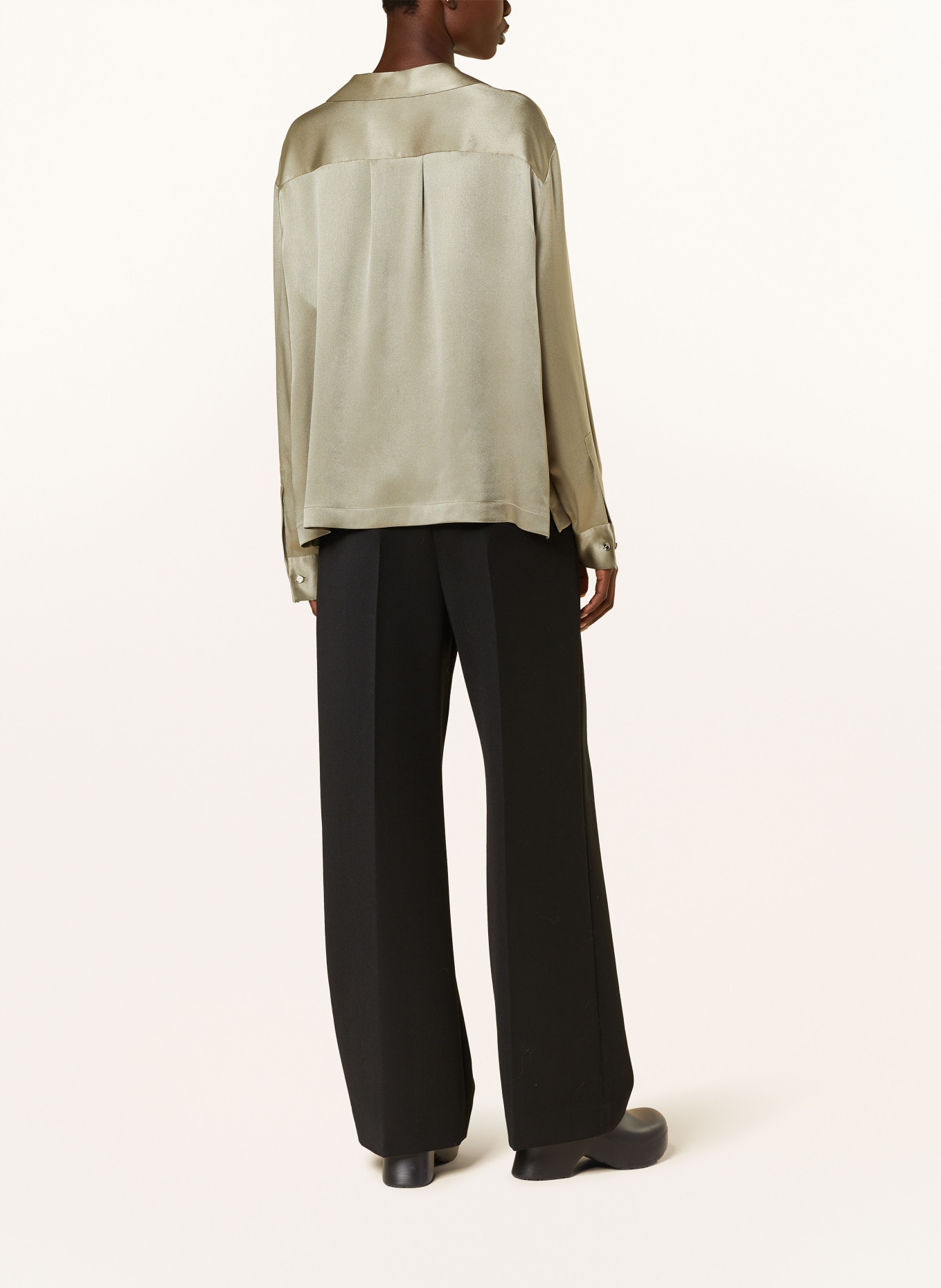 LOEWE Shirt blouse ANAGRAM in silk, Color: GREEN (Image 3)