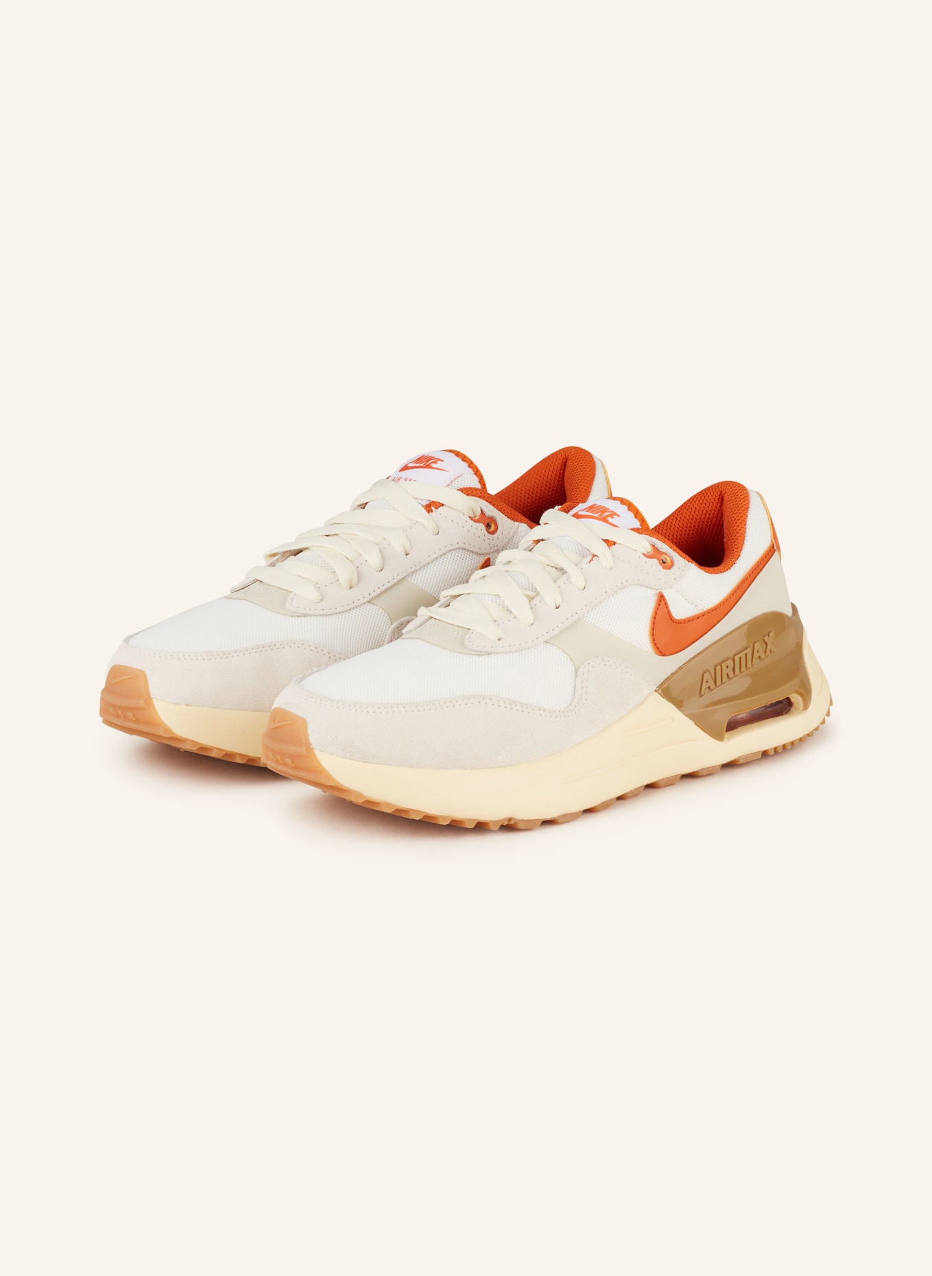 Nike Sneakers AIR MAX SYSTM, Color: WHITE/ LIGHT GRAY/ DARK ORANGE (Image 1)