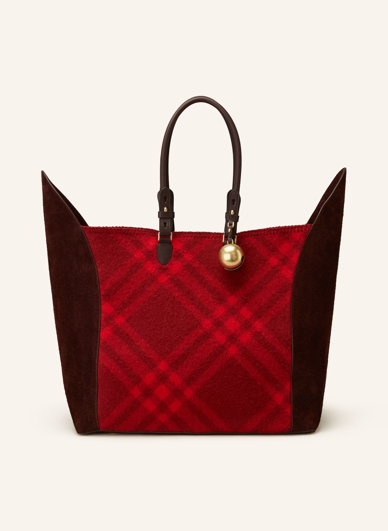 BURBERRY Shopper SHIELD TOTE with pouch, Color: DARK RED/ RED (Image 1)