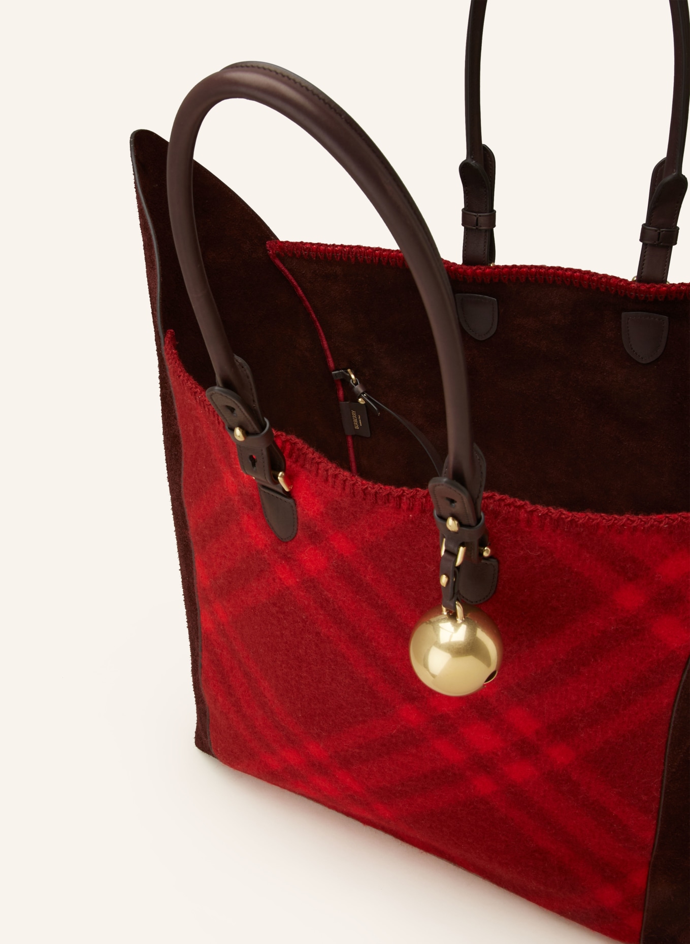BURBERRY Shopper SHIELD TOTE with pouch, Color: DARK RED/ RED (Image 3)