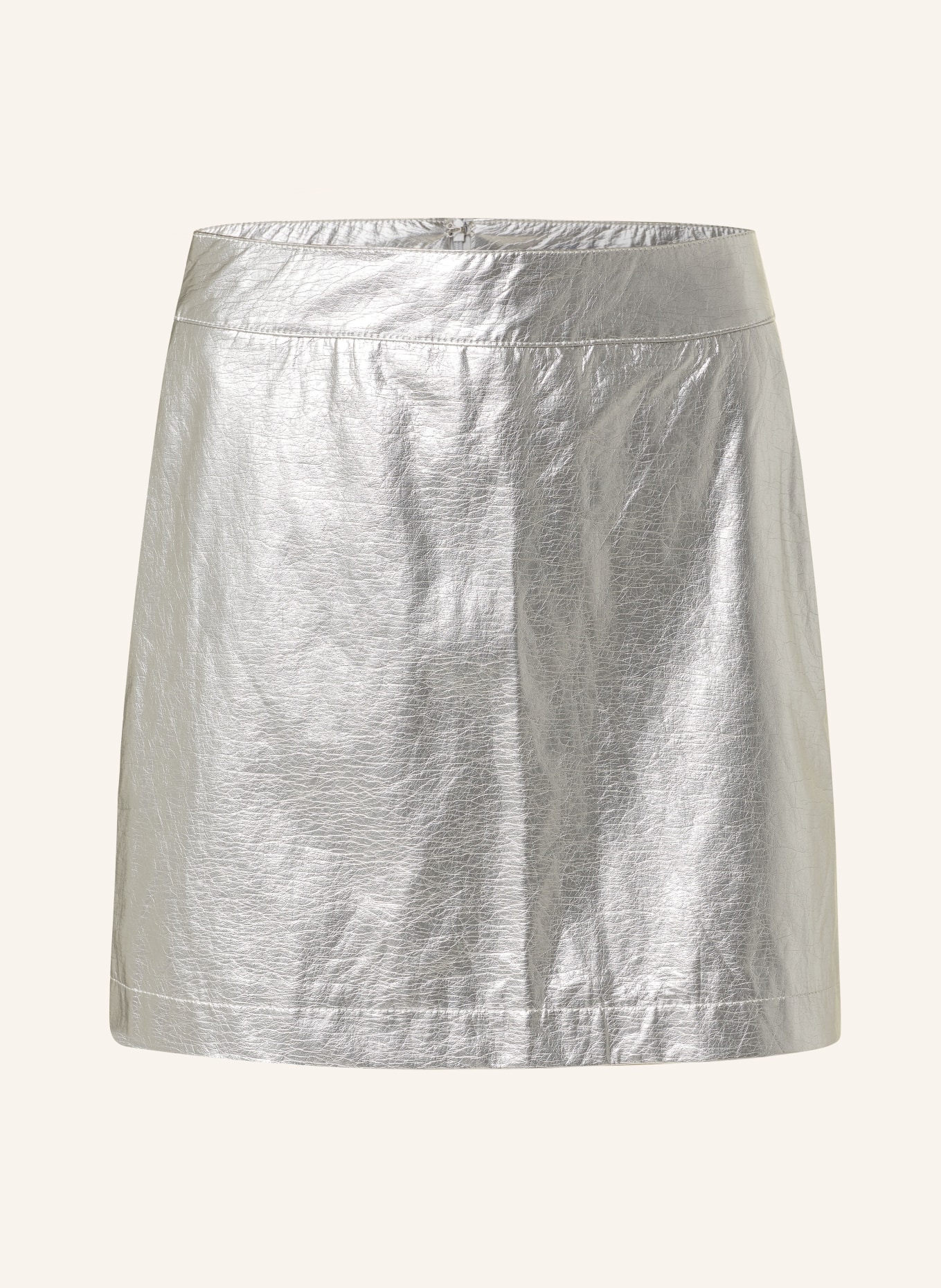 gina tricot Skirt in leather look in silver