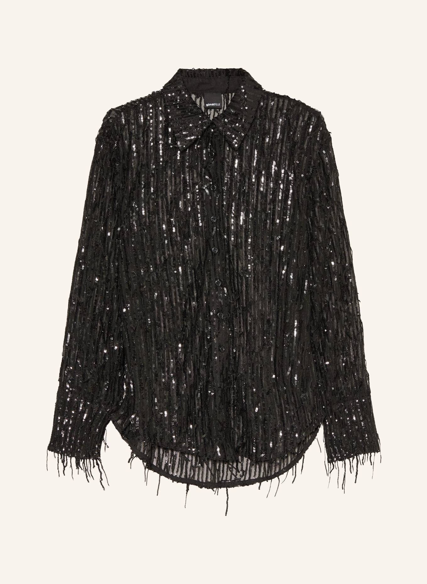 gina tricot Shirt blouse with sequins, Color: BLACK (Image 1)