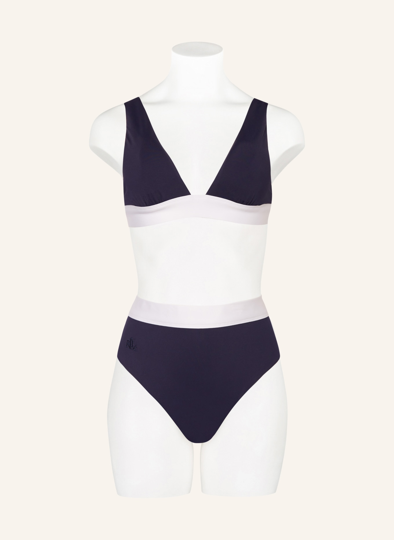 LAUREN RALPH LAUREN Bralette-Bikini-Top BEL AIR, Farbe: DUNKELBLAU/ WEISS (Bild 2)