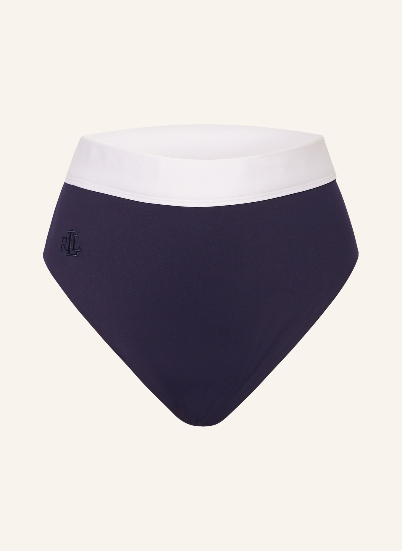 LAUREN RALPH LAUREN High-waist bikini bottoms BEL AIR, Color: DARK BLUE/ WHITE (Image 1)