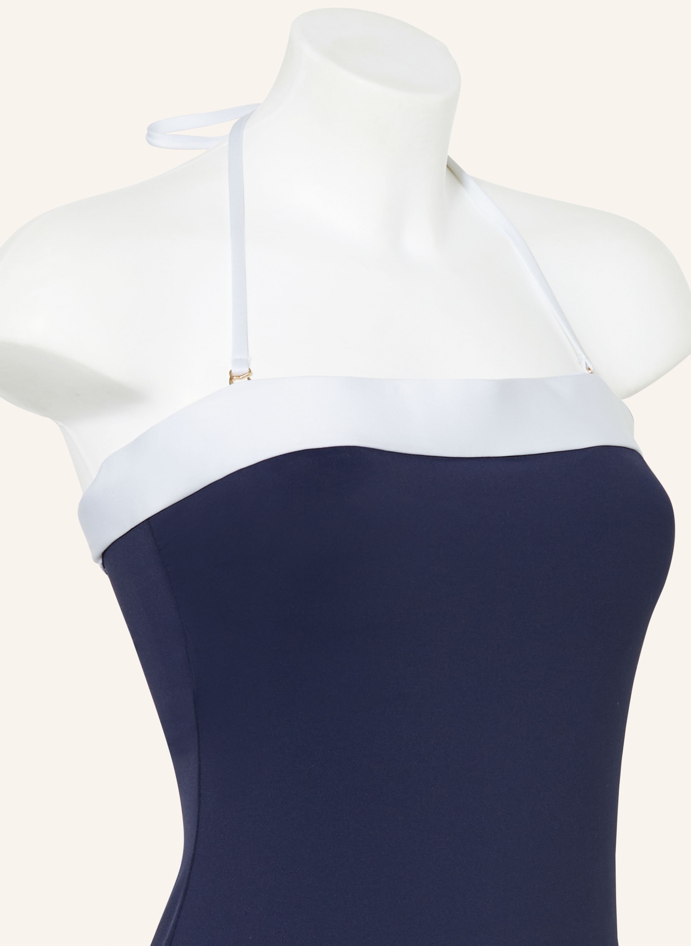 LAUREN RALPH LAUREN Bandeau swimsuit BEL AIR, Color: DARK BLUE/ WHITE (Image 6)