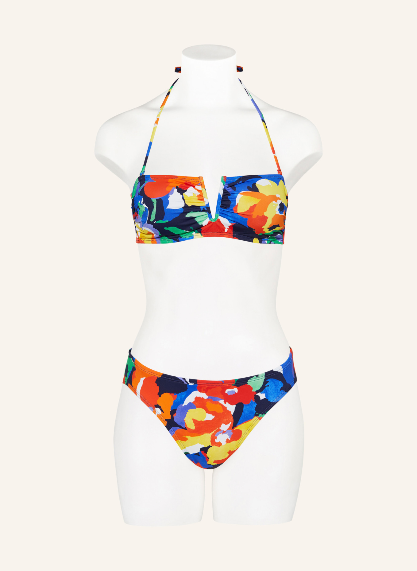 LAUREN RALPH LAUREN Bralette bikini top BOLD ABSTRACT FLORAL, Color: BLUE/ YELLOW/ RED (Image 2)