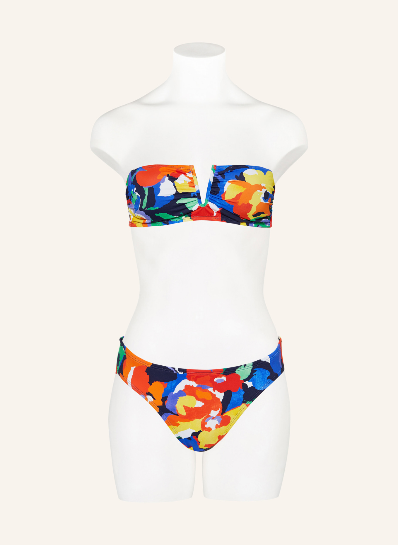 LAUREN RALPH LAUREN Bandeau-Bikini-Top BOLD ABSTRACT FLORAL, Farbe: BLAU/ GELB/ ROT (Bild 4)