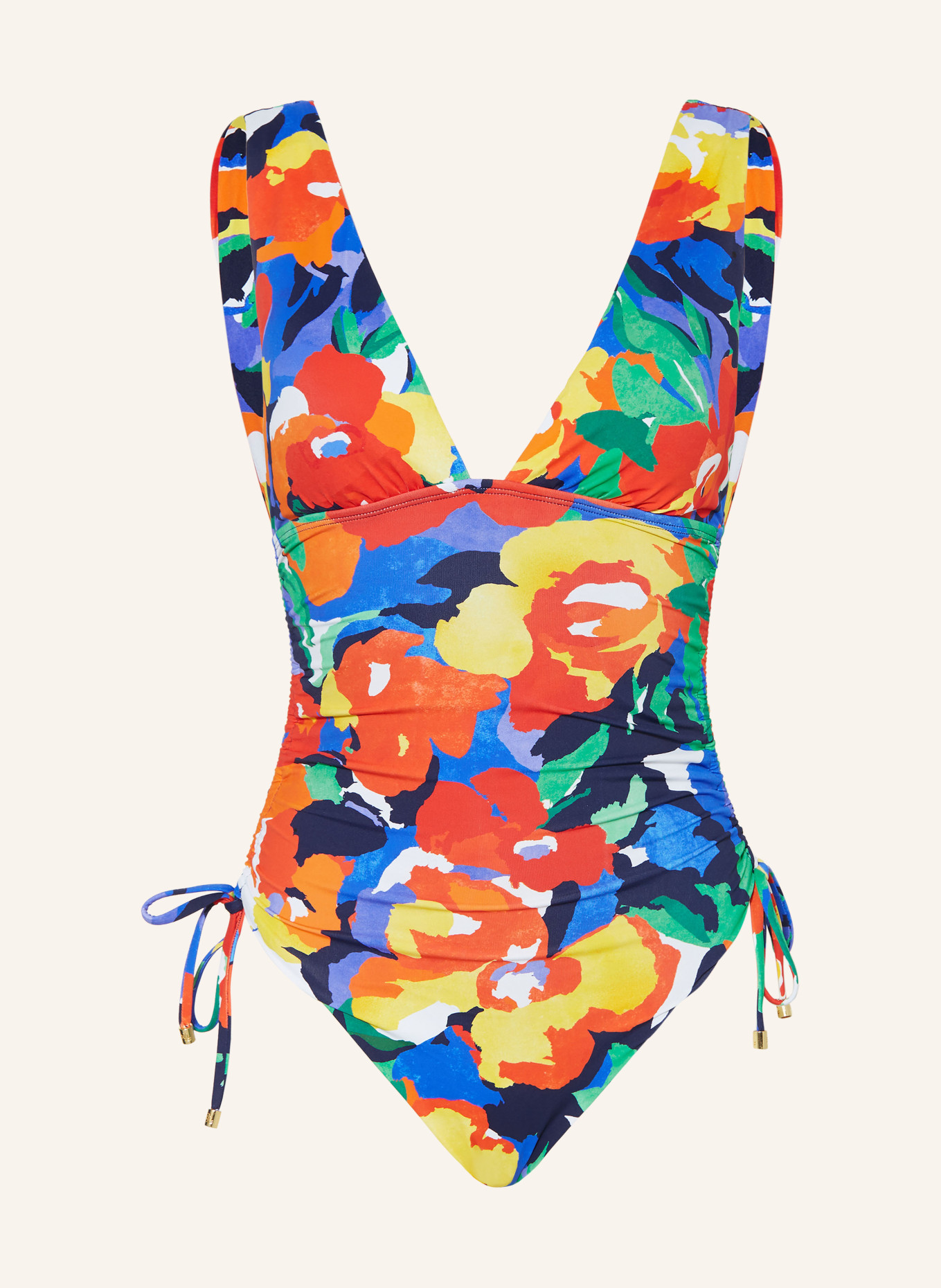 LAUREN RALPH LAUREN Swimsuit BOLD ABSTRACT FLORAL, Color: BLUE/ RED/ NEON YELLOW (Image 1)