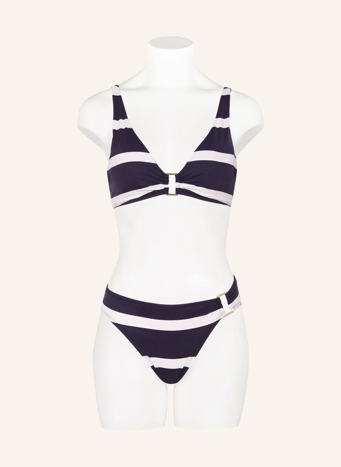 LAUREN RALPH LAUREN Basic-Bikini-Hose MARINER STRIPE, Farbe: DUNKELBLAU/ WEISS (Bild 2)