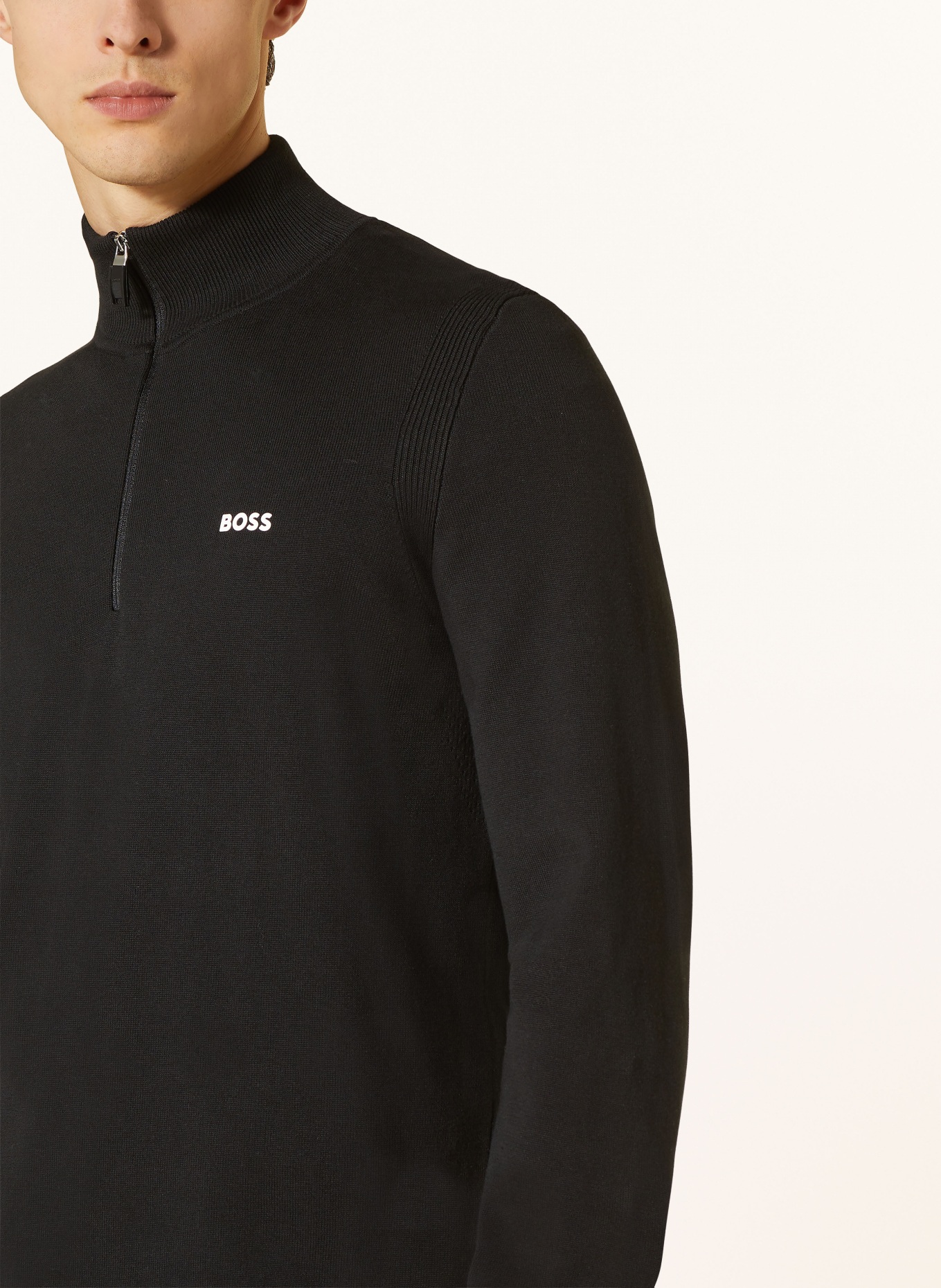 BOSS Half-zip sweater EVER, Color: BLACK (Image 4)