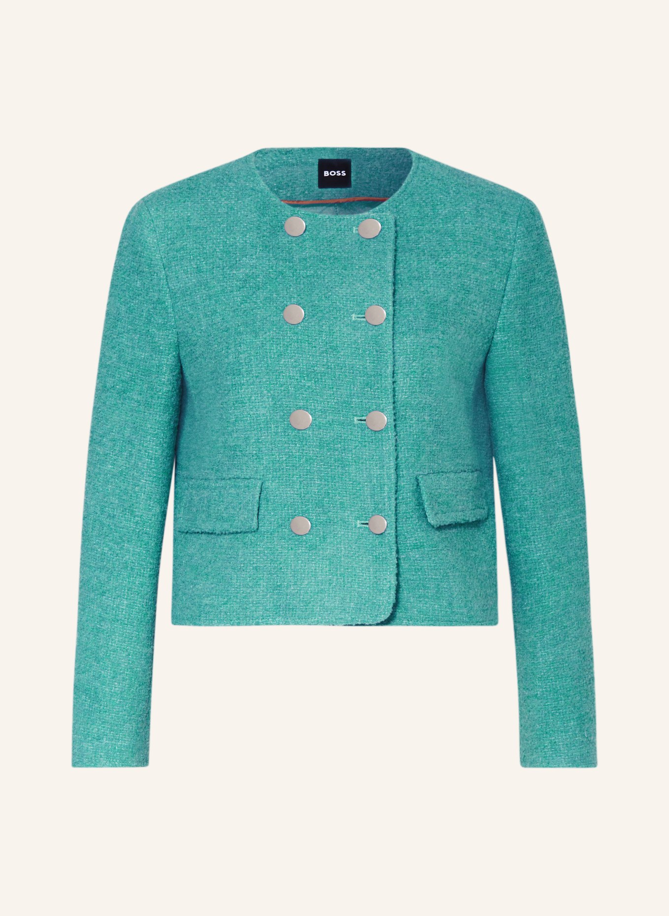 BOSS Bouclé jacket JESETTA, Color: TURQUOISE (Image 1)