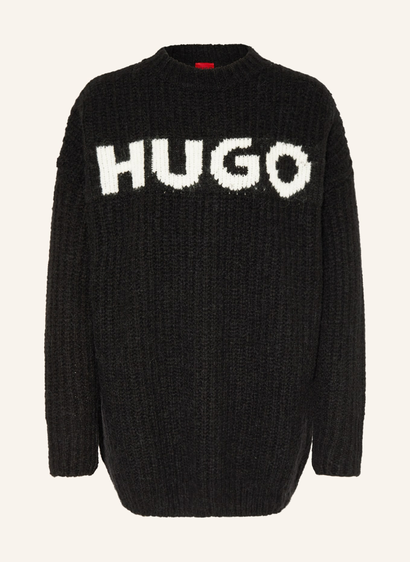 HUGO Oversized-Pullover SLOGUES, Farbe: SCHWARZ/ WEISS(Bild null)