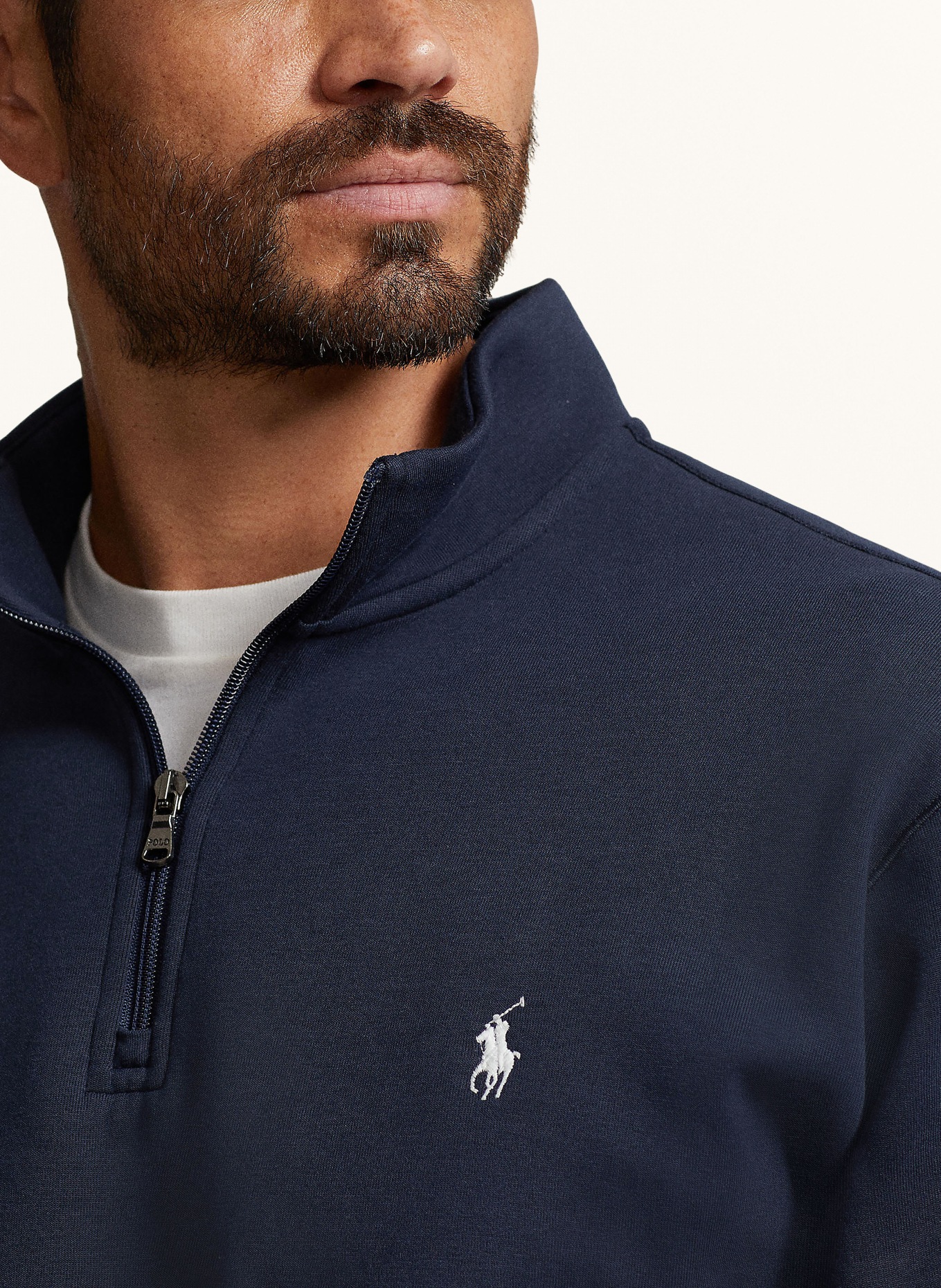 POLO RALPH LAUREN Big Tall Half zip sweater in sweatshirt fabric