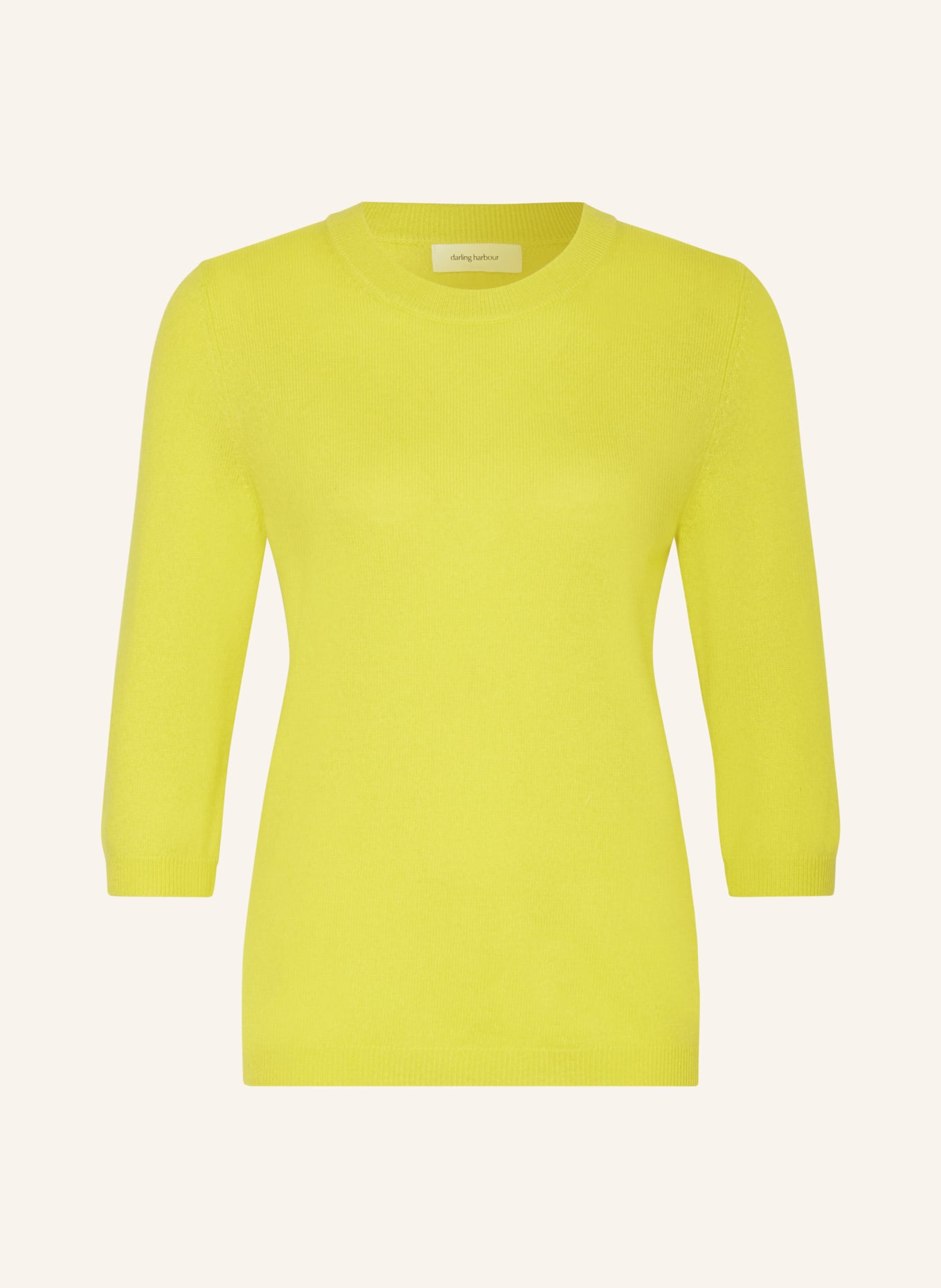 darling harbour Cashmere sweater with 3/4 sleeves, Color: GELB (Image 1)