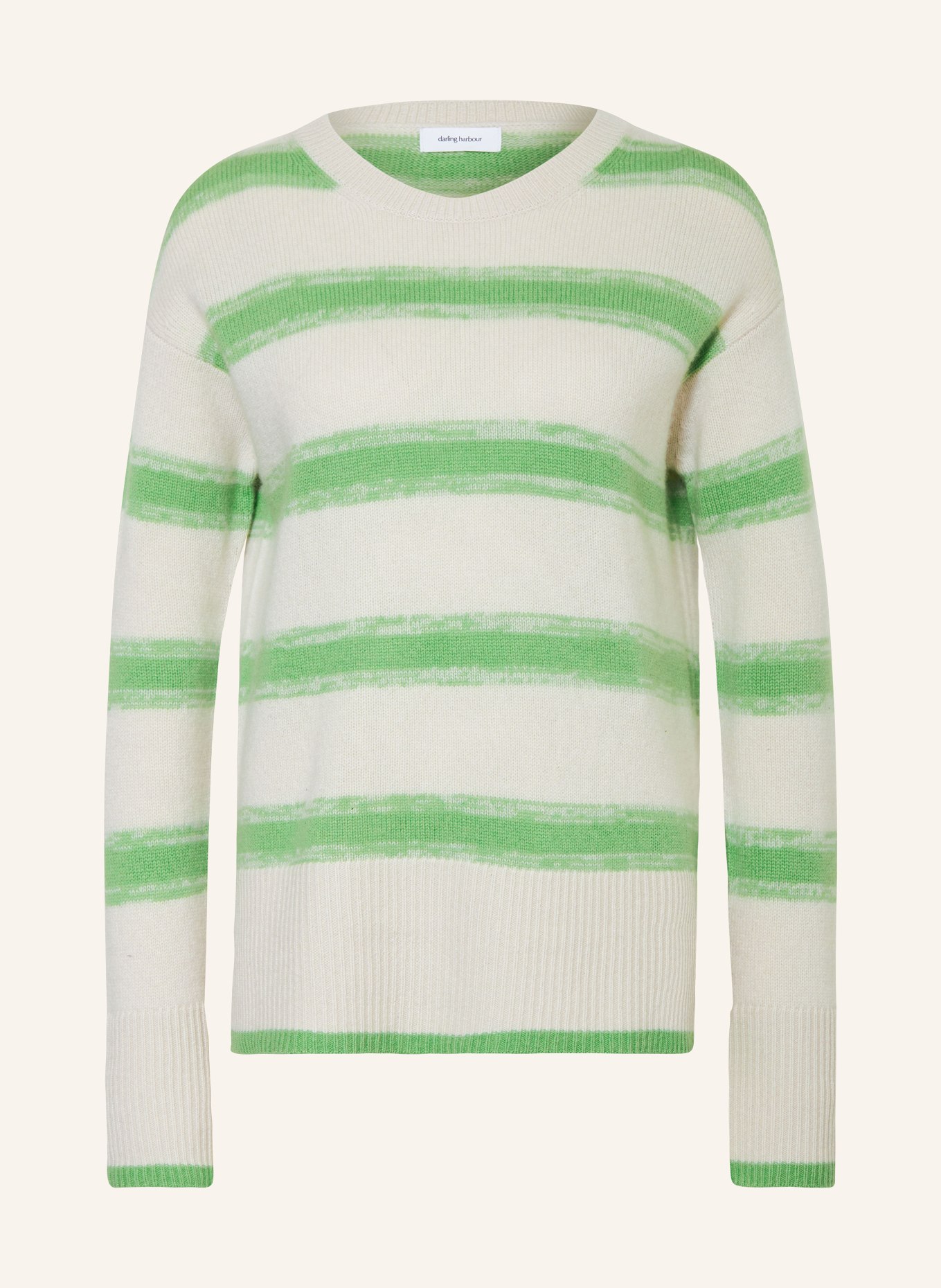 darling harbour Cashmere sweater, Color: LIGHT GRAY/ LIGHT GREEN (Image 1)