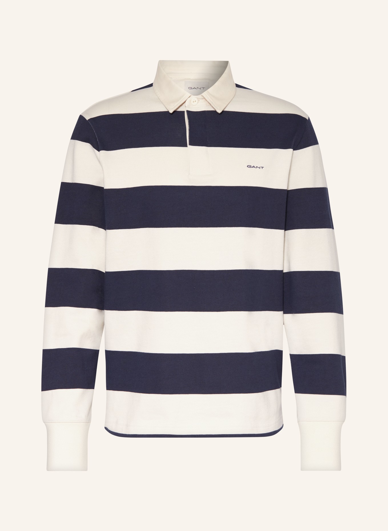 GANT Knitted polo shirt, Color: CREAM/ DARK BLUE (Image 1)