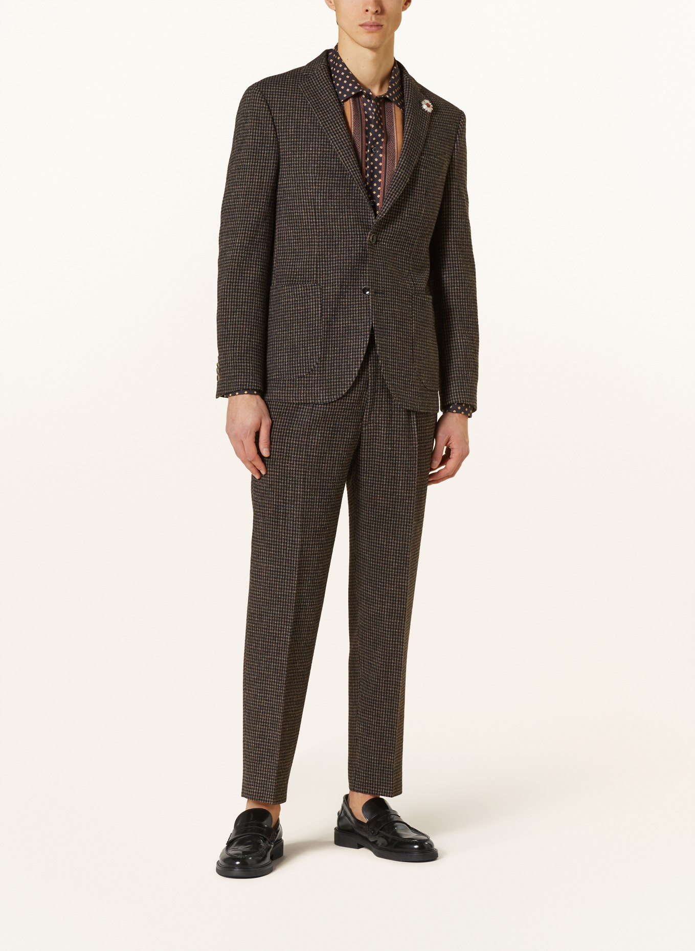 BALDESSARINI Suit jacket slim fit in tweed, Color: 8617 Cappuchino Check (Image 2)